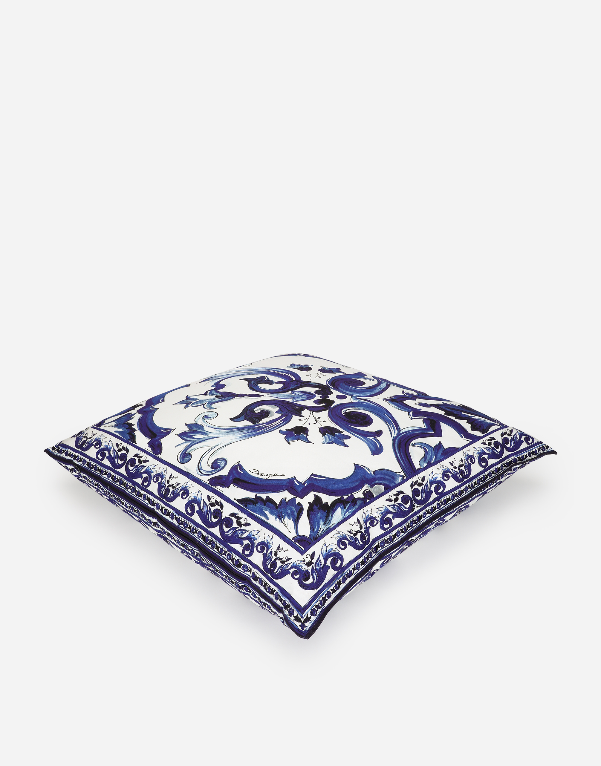 Shop Dolce & Gabbana Canvas Cushion Large In Multicolor