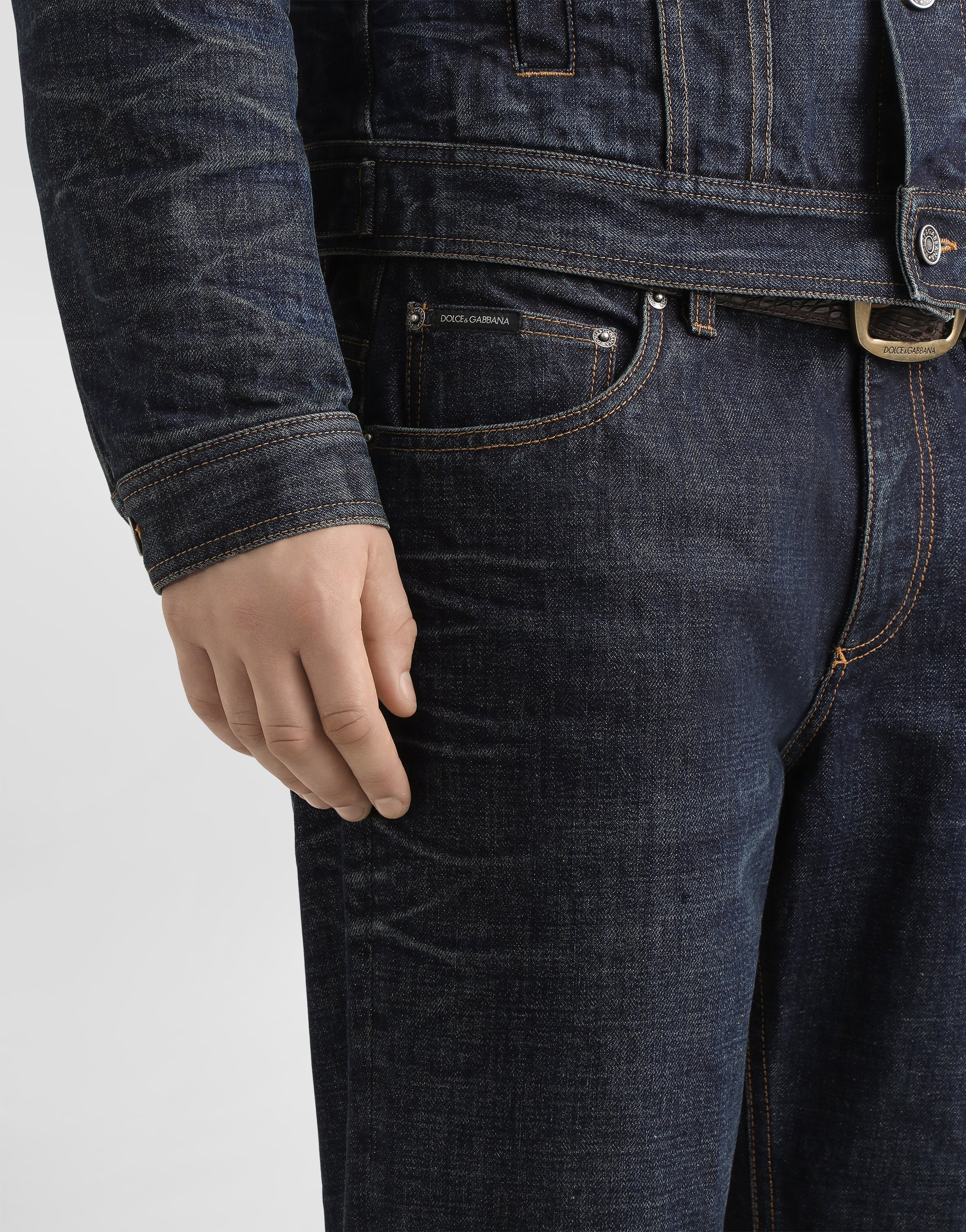 Dolce & Gabbana Loose Cotton Denim Jeans In Black