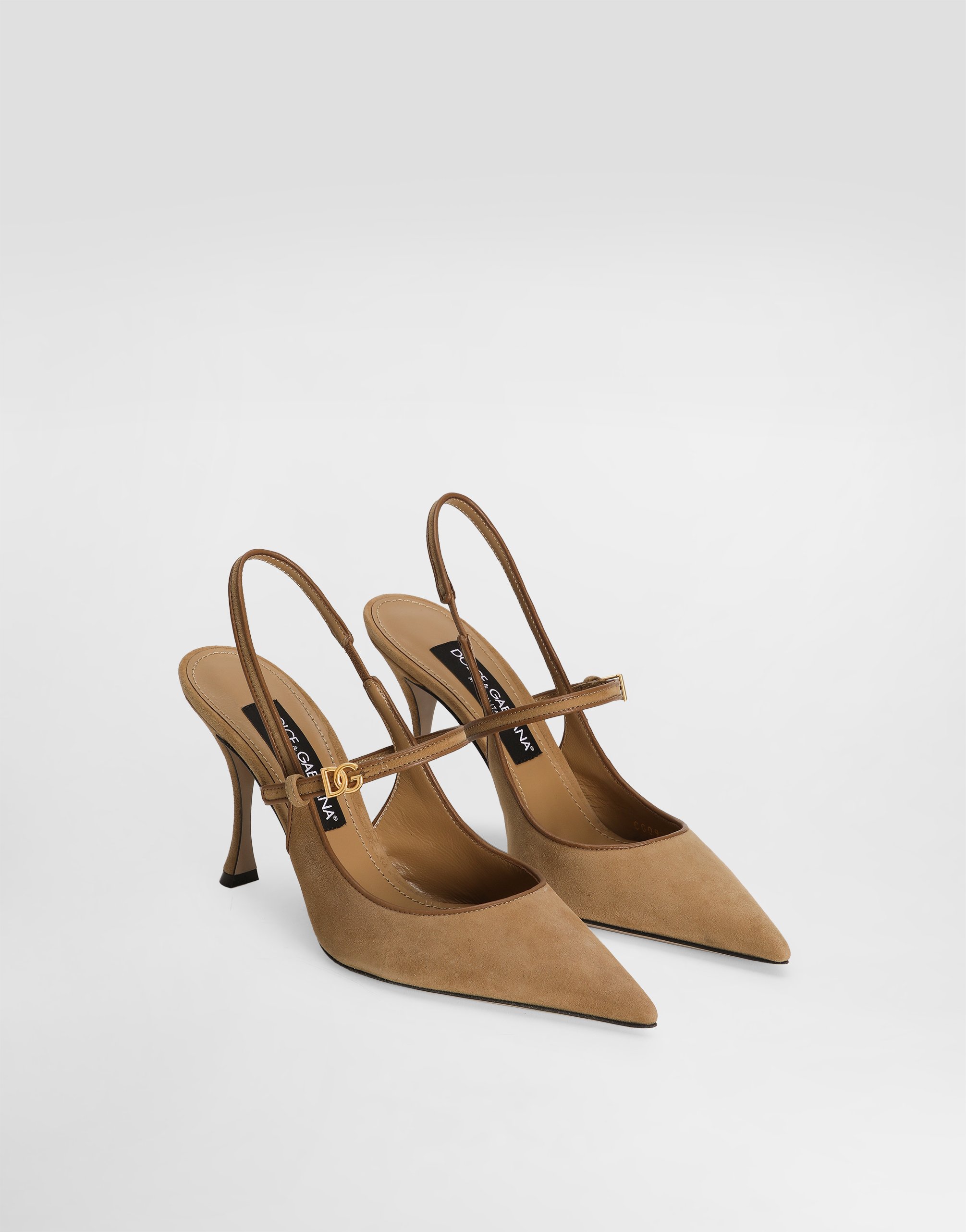 Dolce & Gabbana Suede And Nappa Leather Slingback In Multi