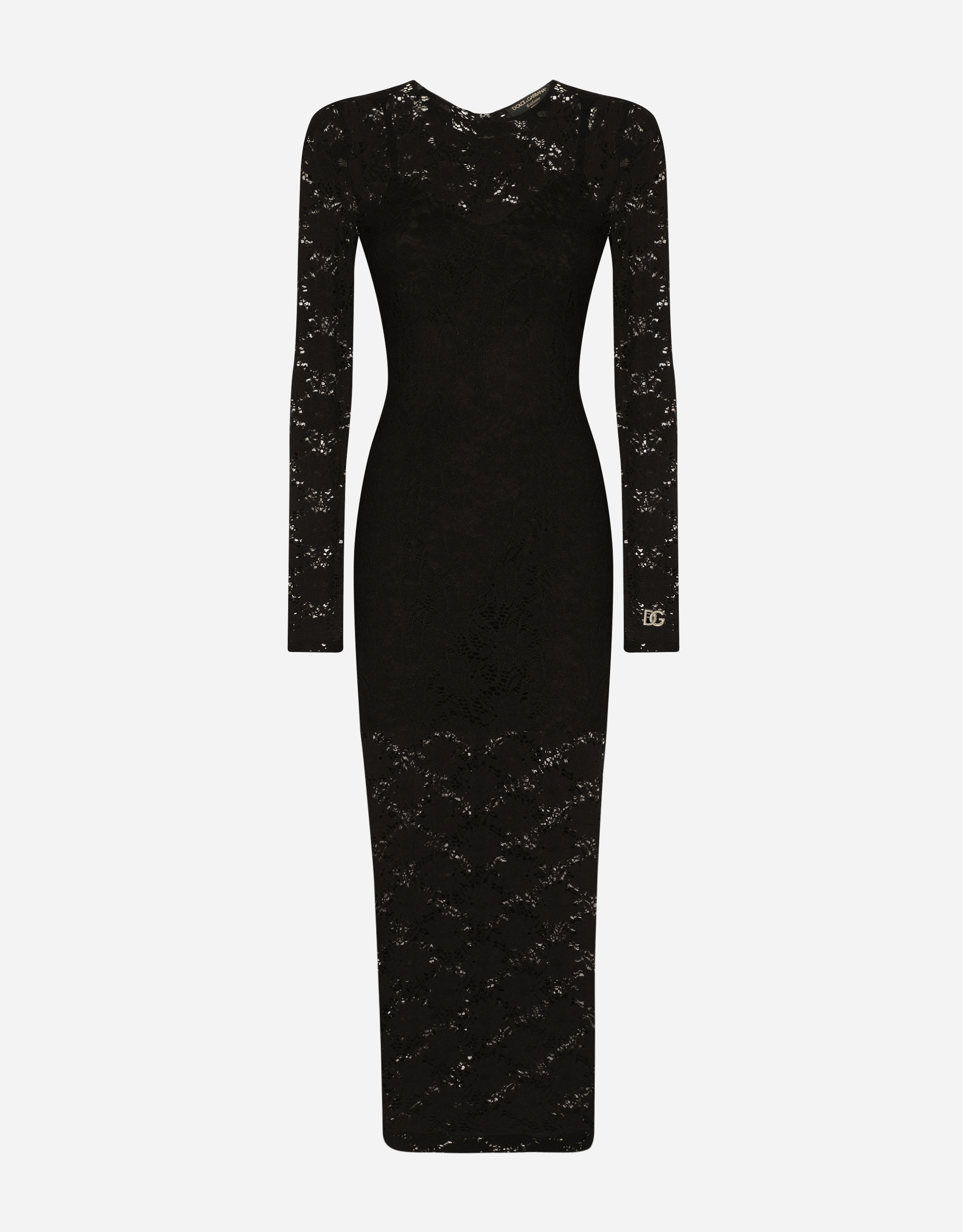 Dolce & Gabbana Long Lace Dress - Woman Dresses Black