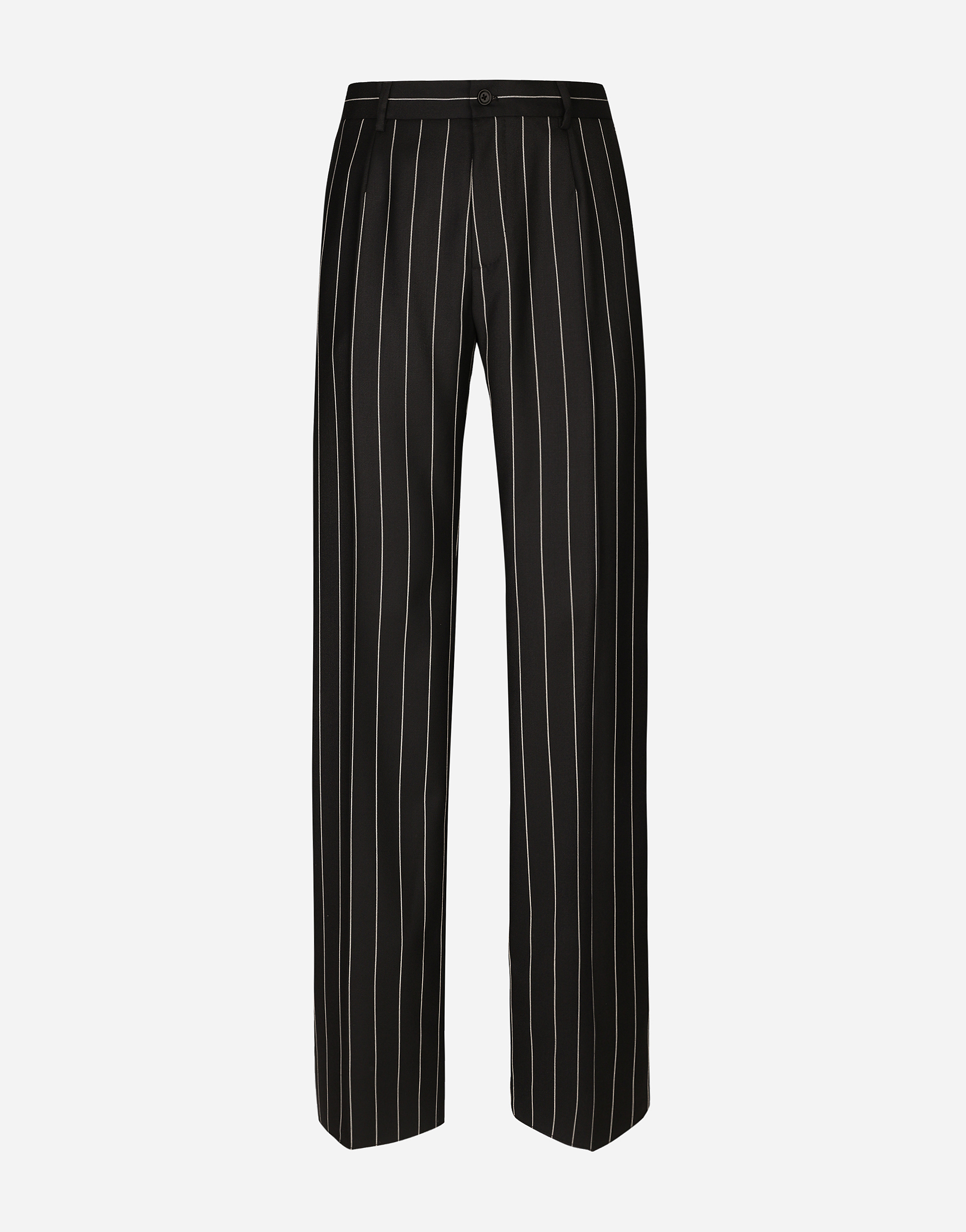 Dolce & Gabbana Straight-leg Pinstripe Pants - Man Pants And Shorts Black