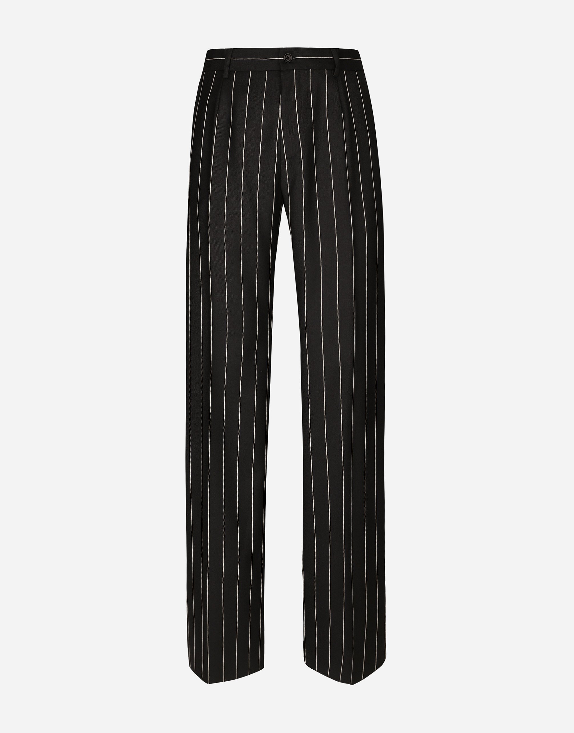 Dolce & Gabbana Straight-leg Pinstripe Pants - Man Pants And Shorts Black