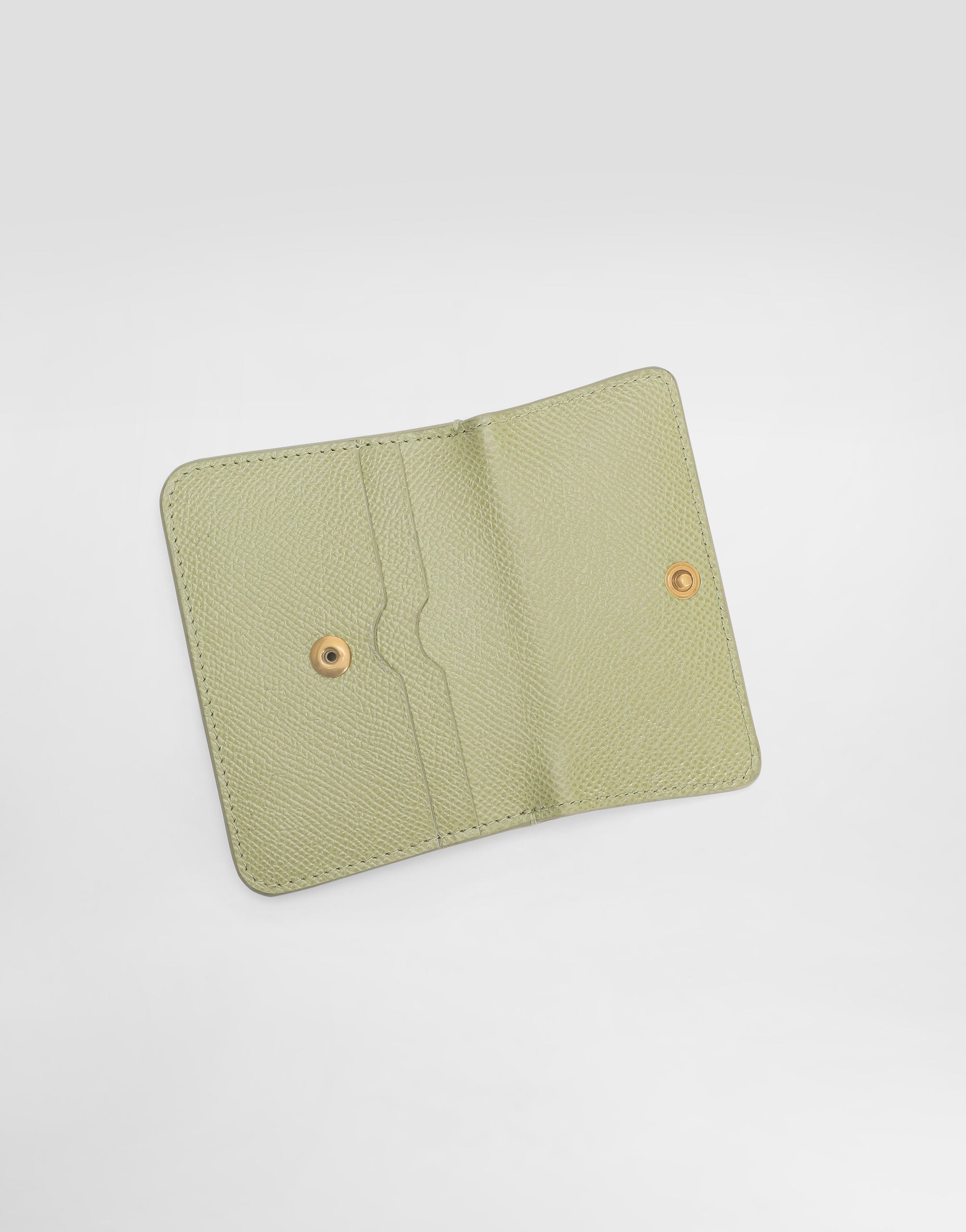  Dolce & Gabbana Dolce & Gabbana Dauphine Calfskin Card Holder - Woman Wallets And Small Leather Goods Green Leather Onesize 