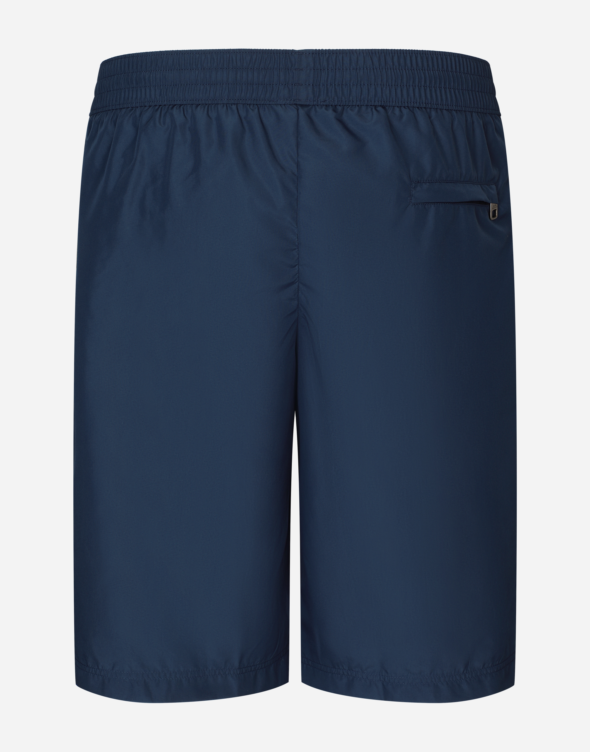 Dolce & Gabbana Boxer Da Mare Medio Con Placca Logata In Blue