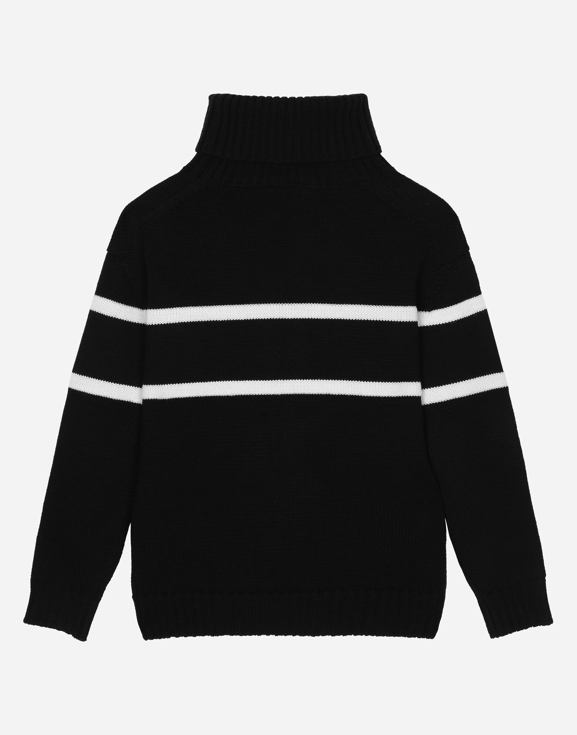 Shop Dolce & Gabbana Turtle-neck Sweater With Logo Inlay In Multicolor