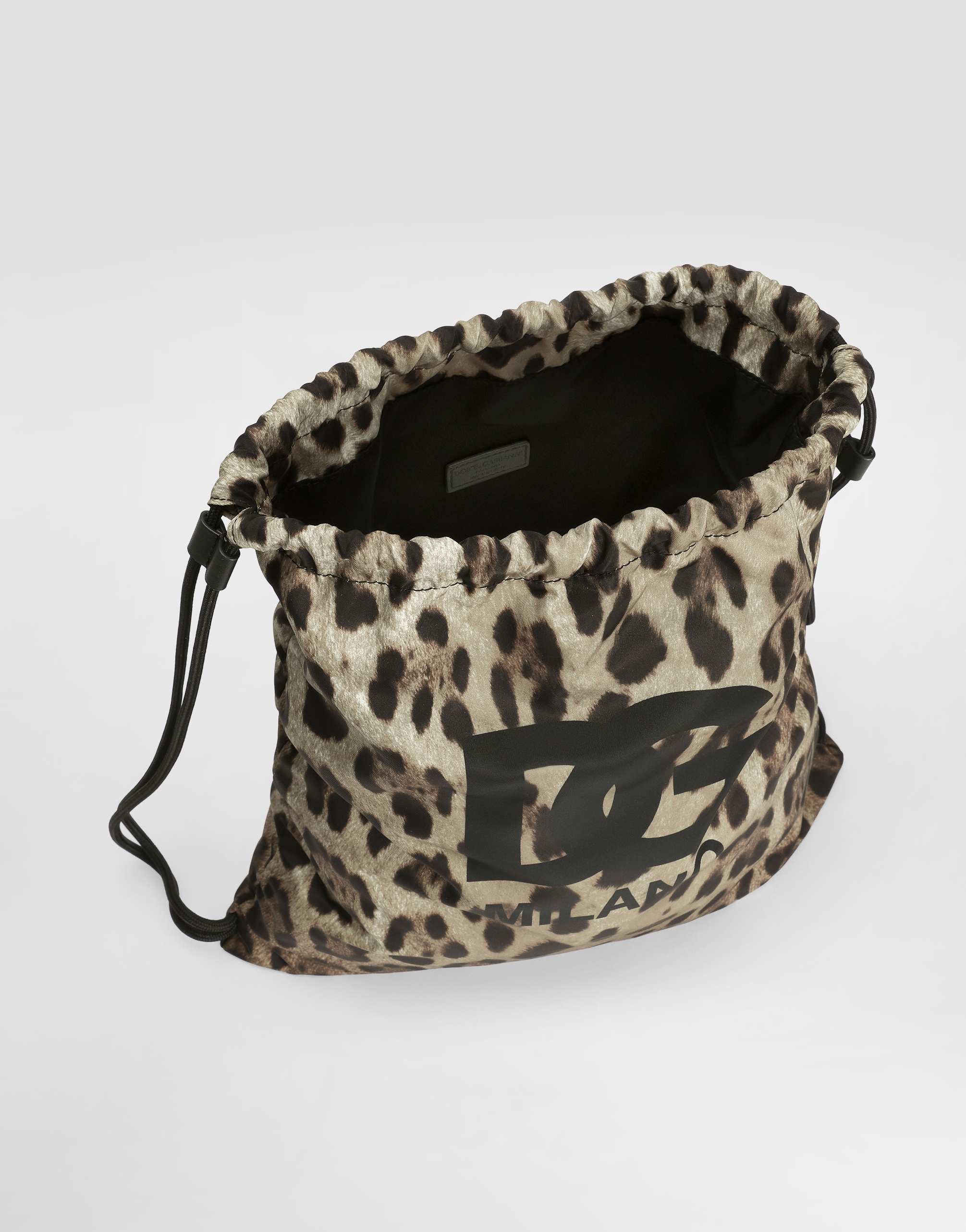 Dolce & Gabbana Leopard-print Logo Backpack In Brown