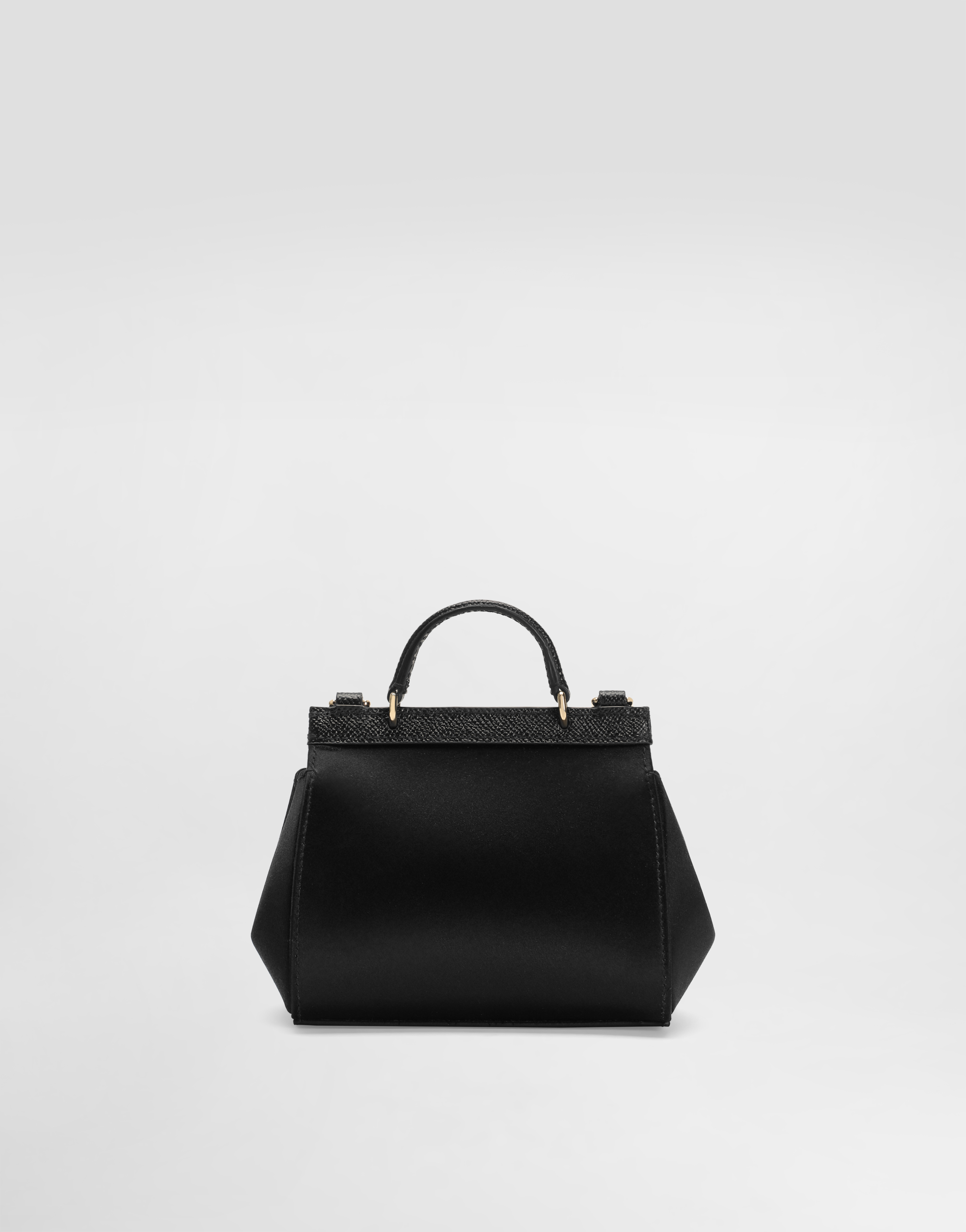 Dolce & Gabbana Satin And Dauphine Calfskin Mini Sicily Bag In Black