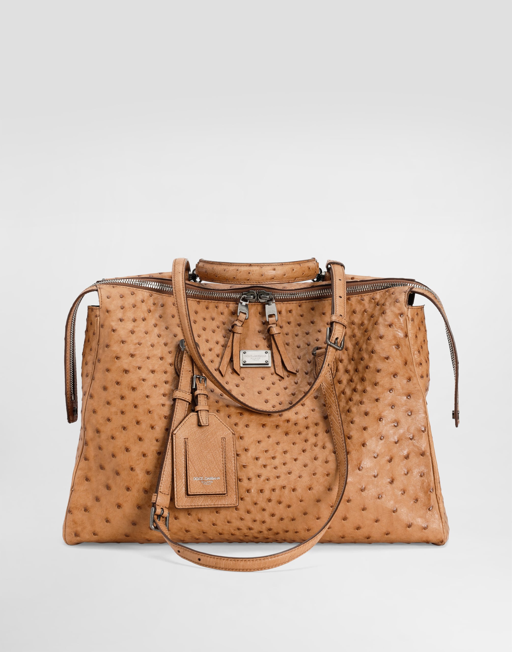 Vittoria ostrich leather handbag in Beige for Men | Dolce&Gabbana® US