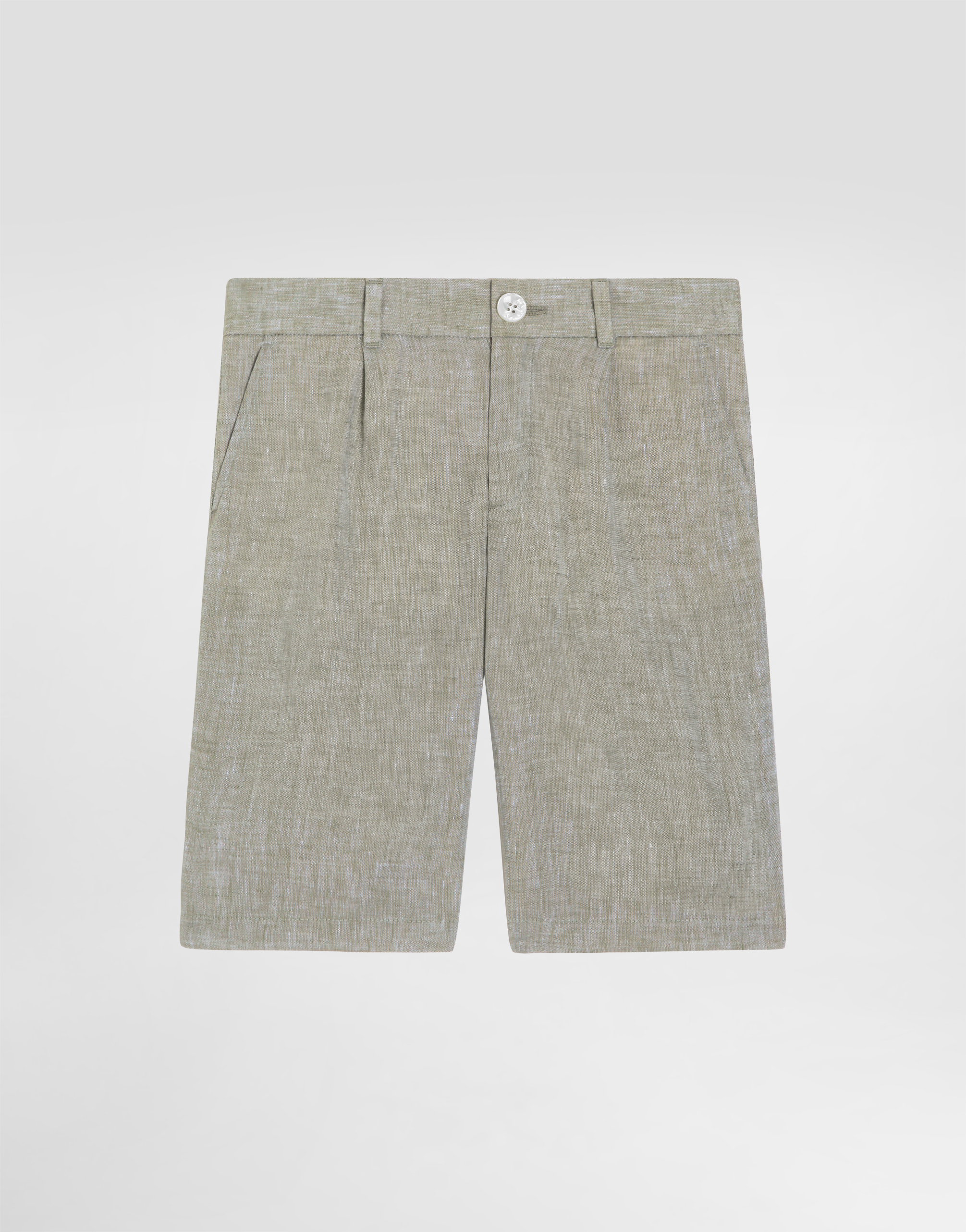 Dolce & Gabbana Linen Bermuda Shorts In Neutral