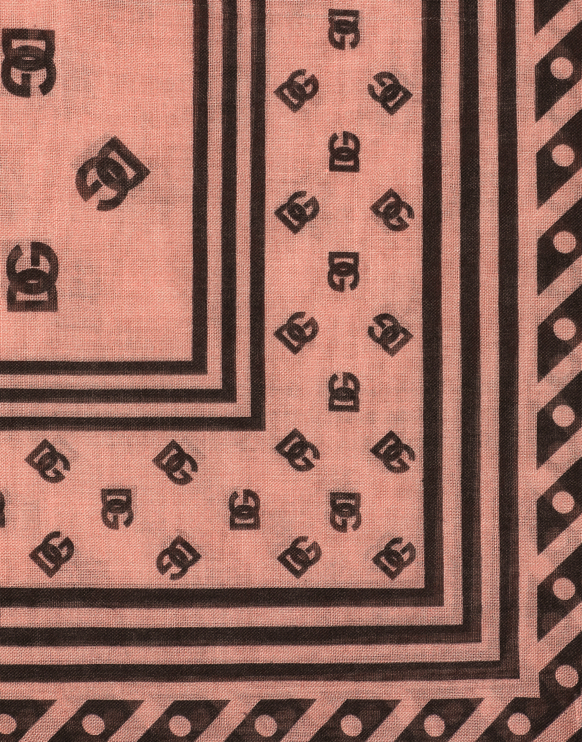 DOLCE & GABBANA LARGE SILK AND CASHMERE SCARF WITH ALL-OVER DG LOGO PRINT (140X140)