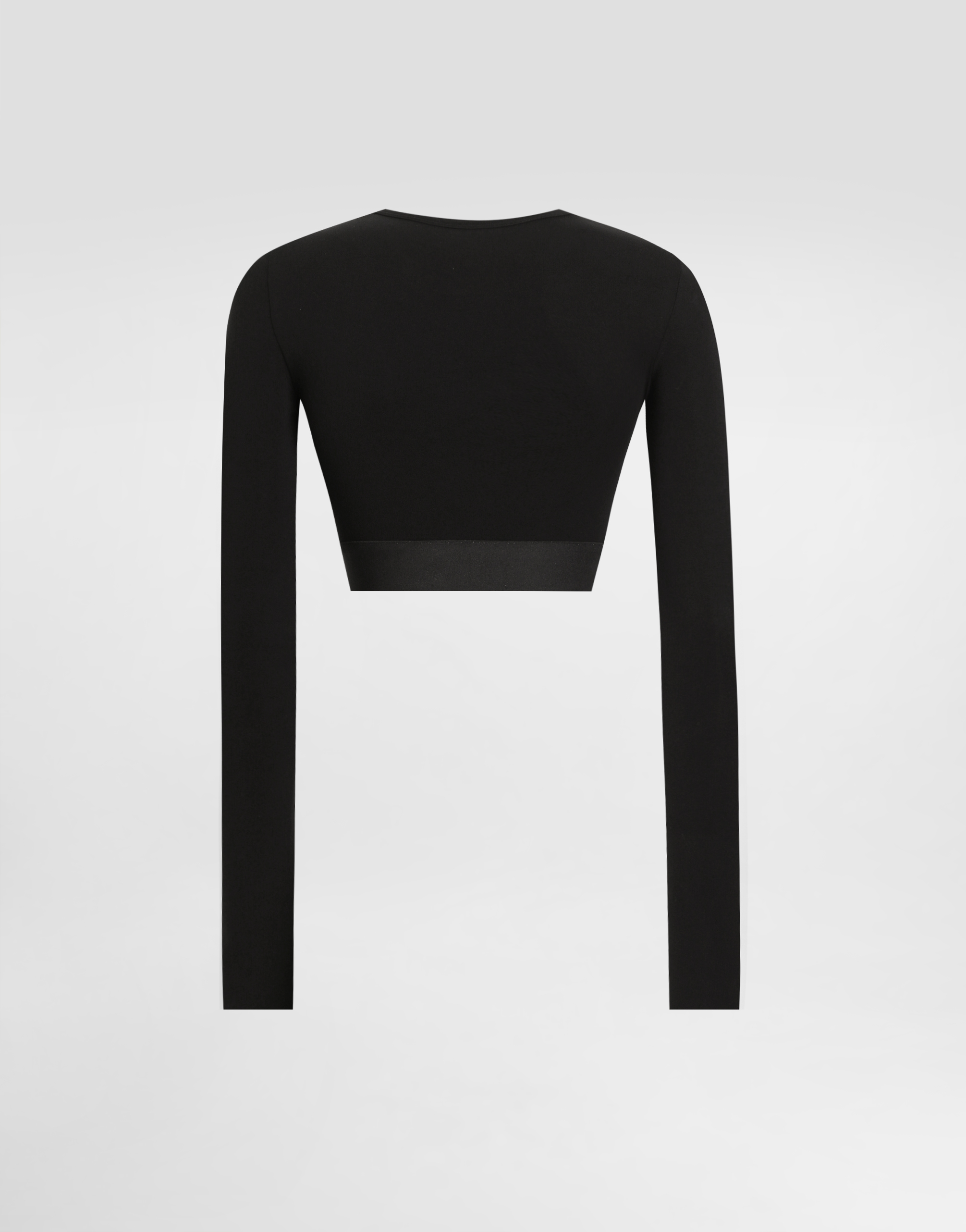 Dolce & Gabbana Long-sleeved Jersey Top With Branded Elastic In Multi