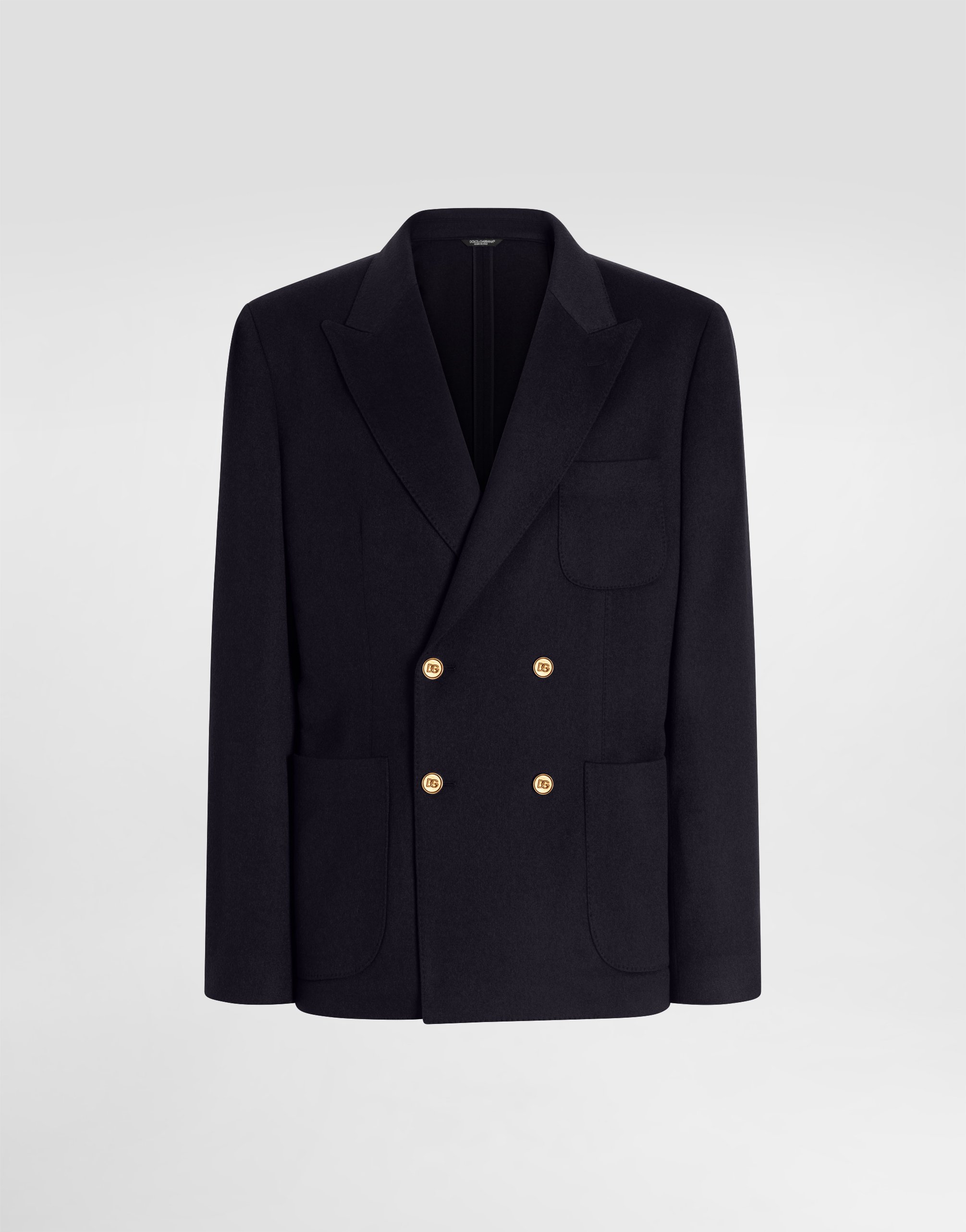 Dolce & Gabbana Double-breasted Portofino Cashmere Jacket In Blue