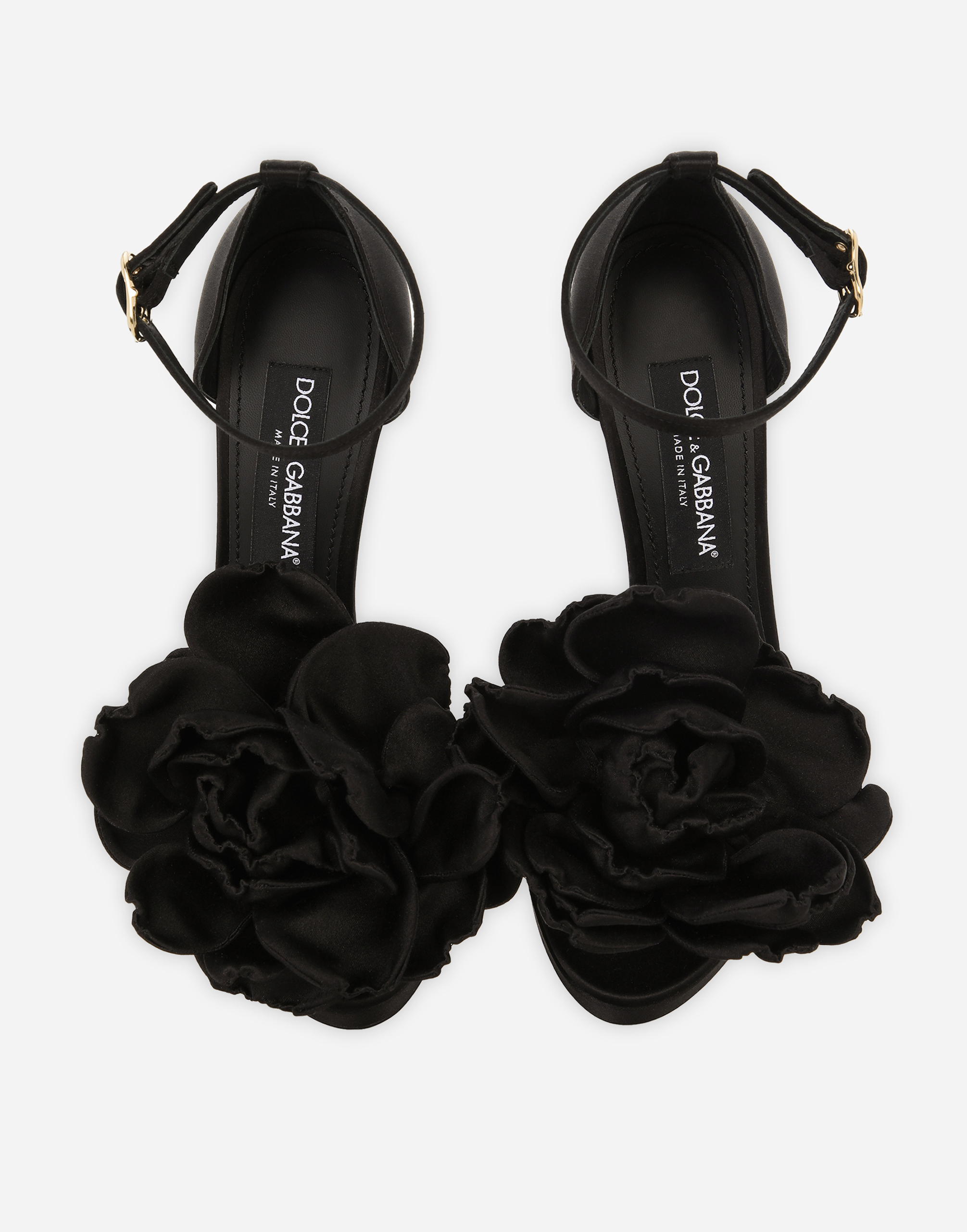 DOLCE & GABBANA SATIN PLATFORM SANDALS