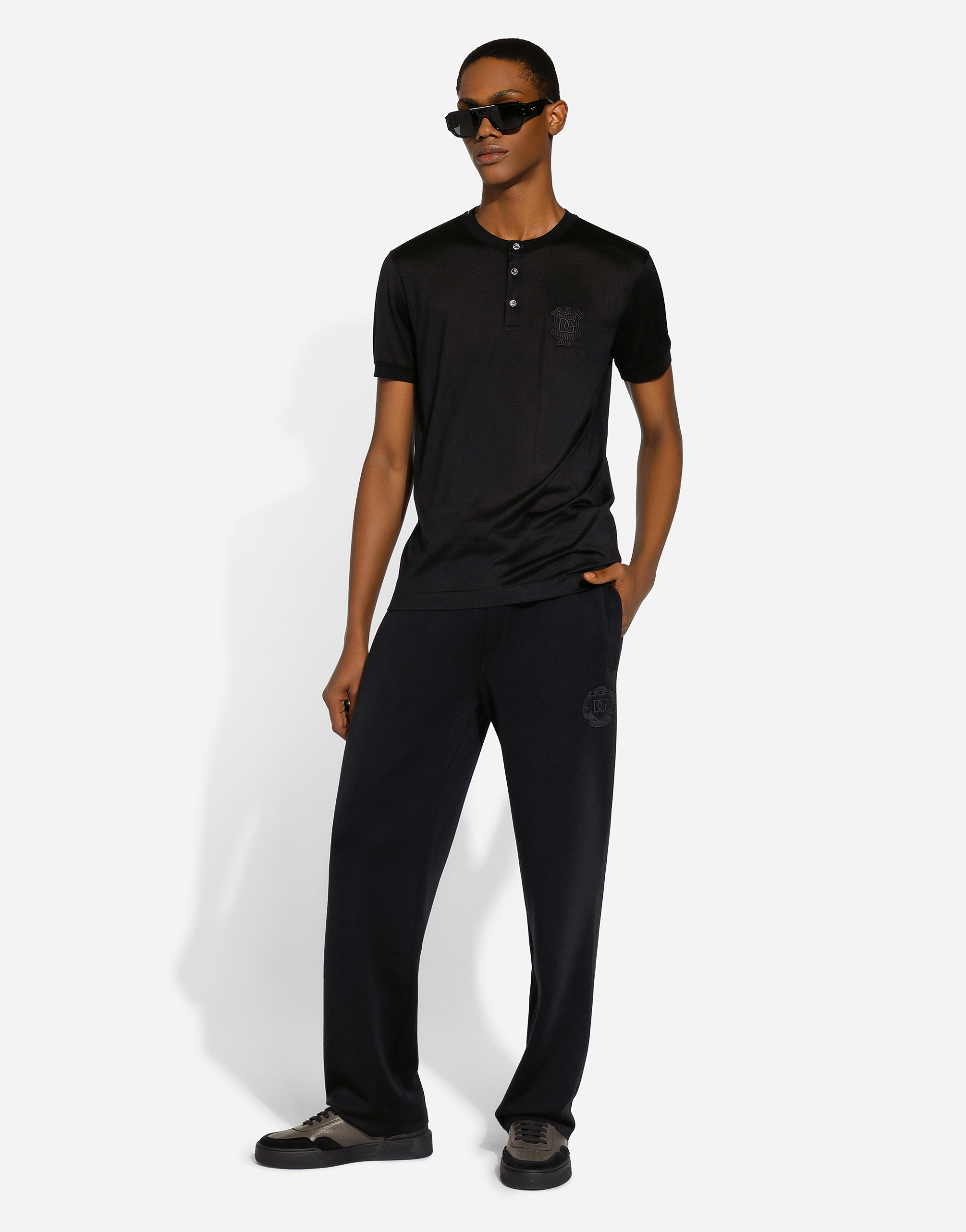 Dolce & Gabbana Wool Jogging Pants In Black