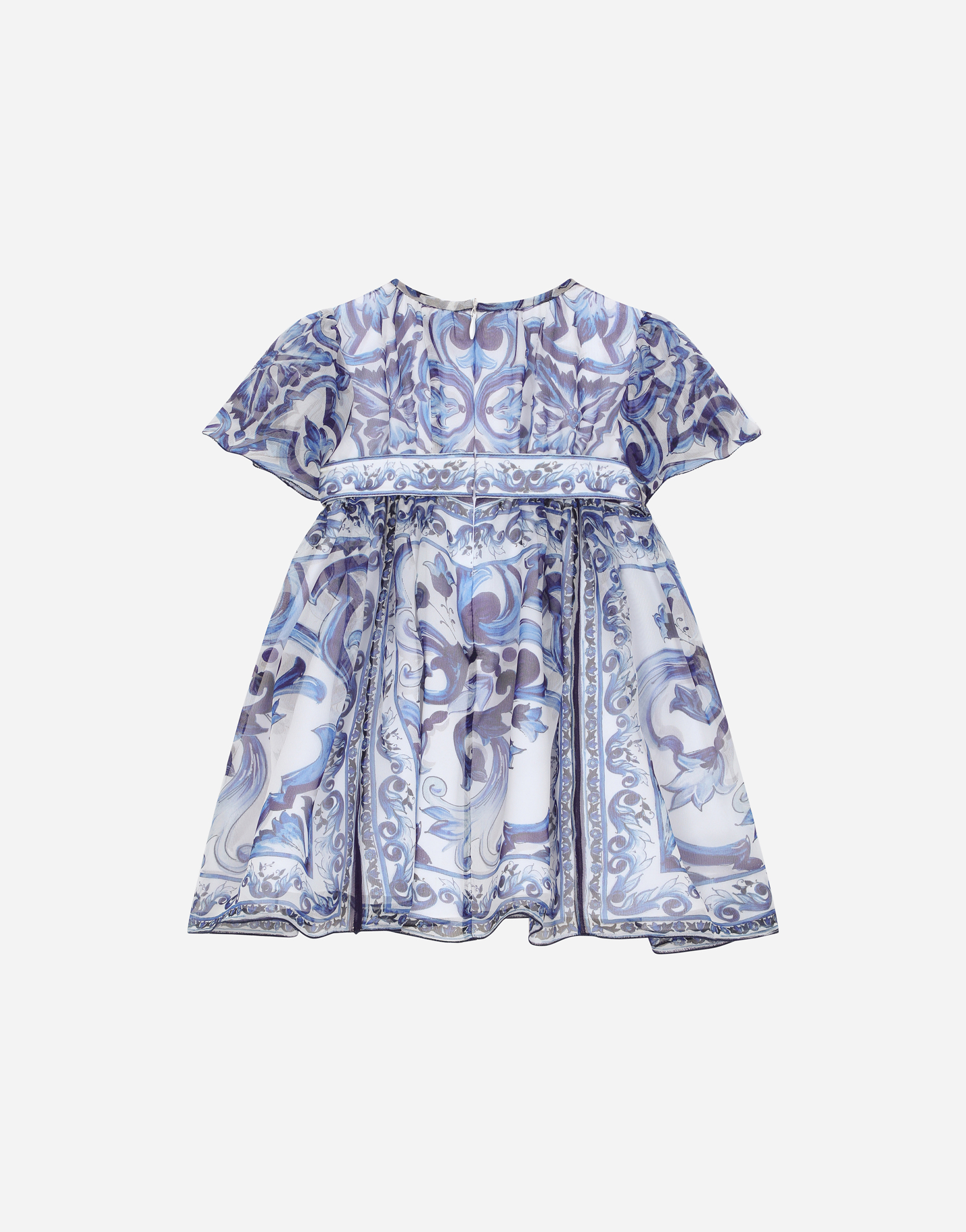 Majolica-print chiffon midi dress