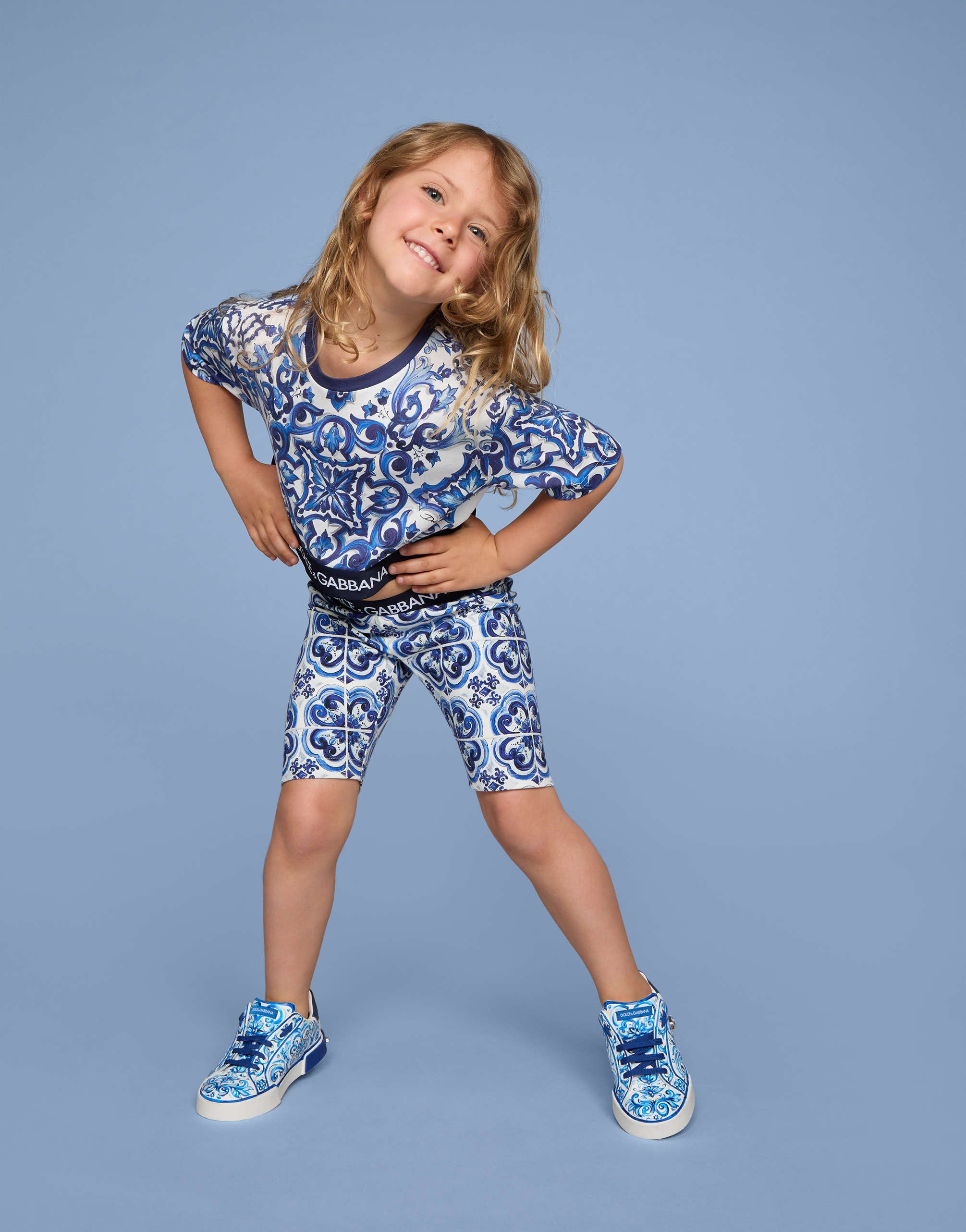 Majolica-print interlock cycling shorts