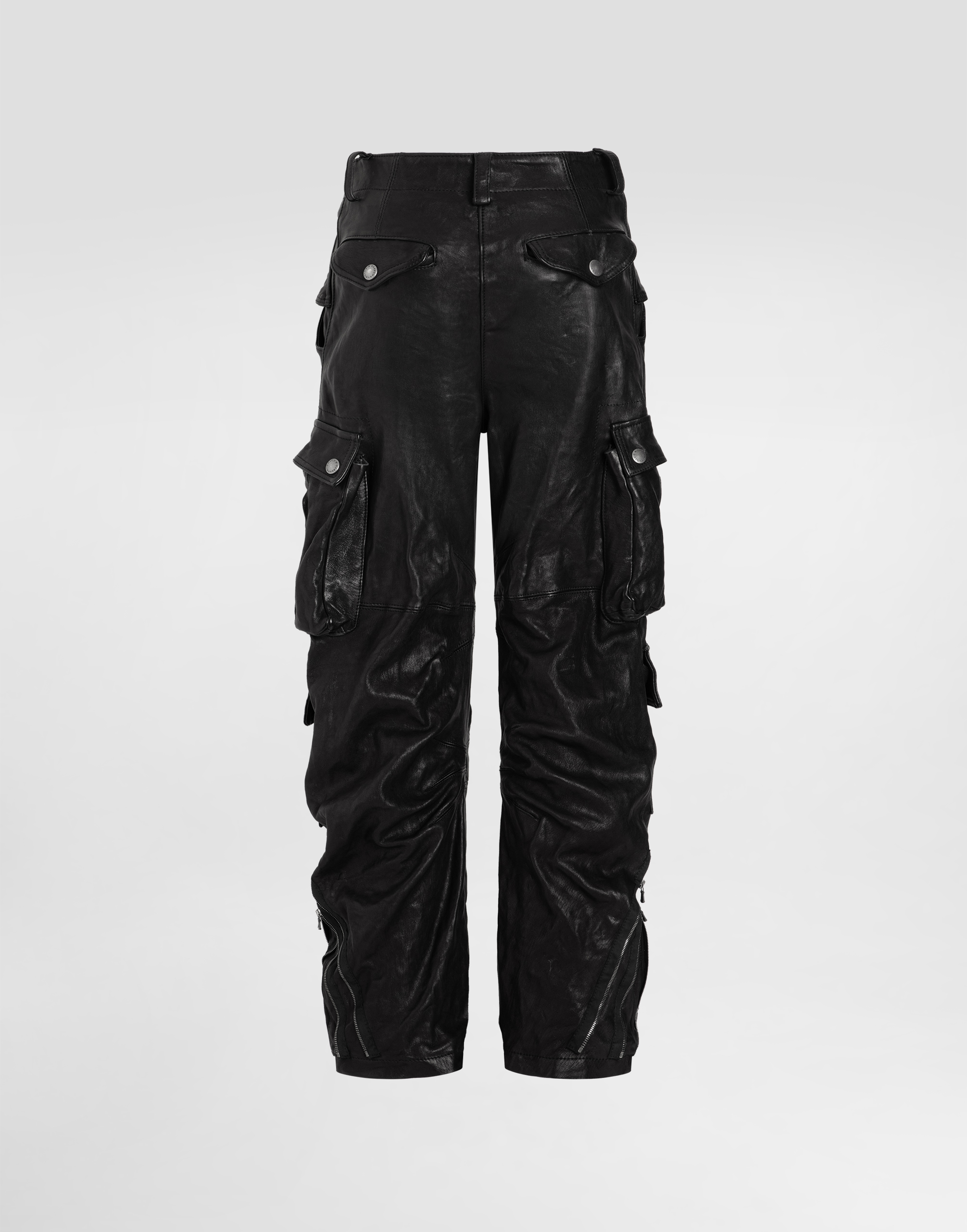 Leather cargo pants