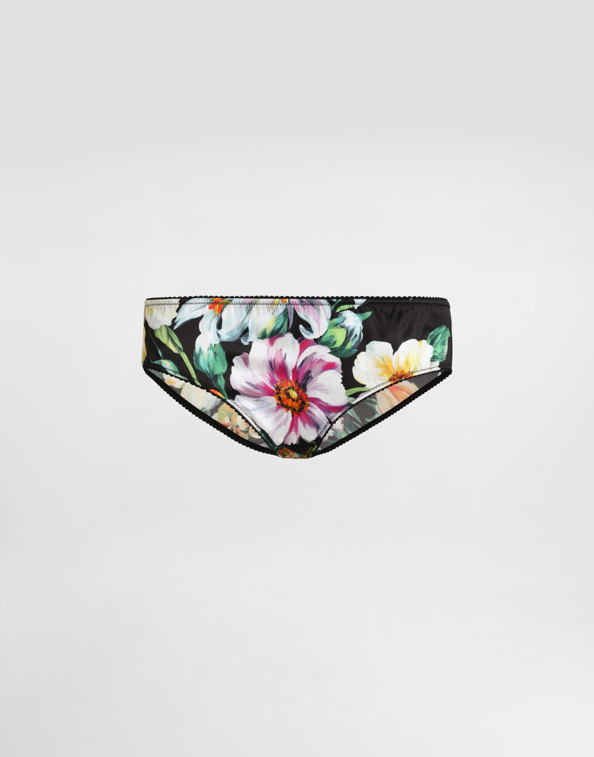 DOLCE & GABBANA FLORAL-PRINT SATIN PANTIES 