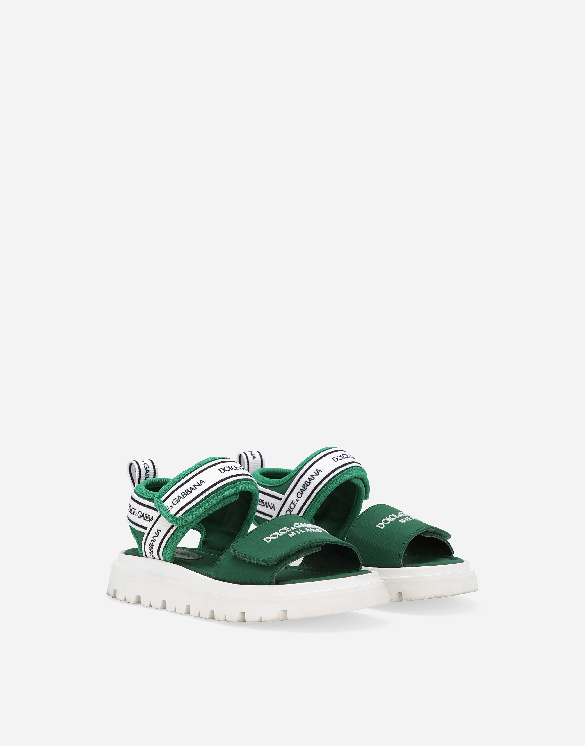 Dolce & Gabbana Sandals With Dolce&gabbana Logo In Green