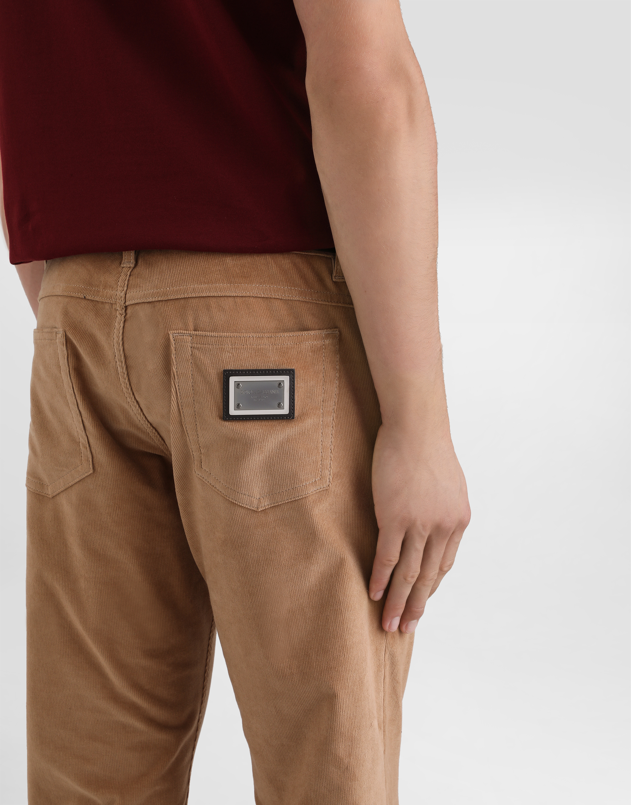 Cotton and cashmere regular trousers