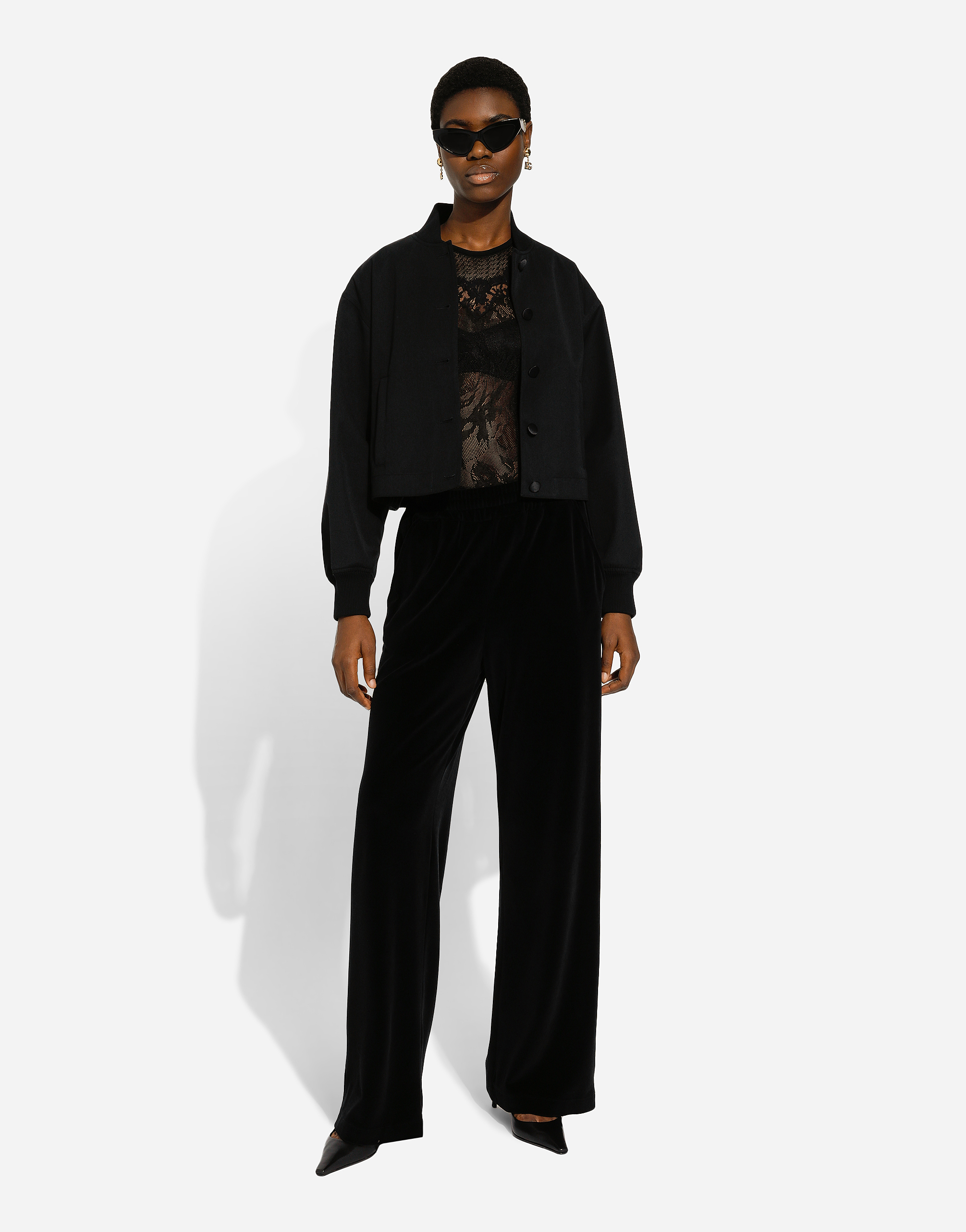 Dolce & Gabbana High Collar Long Sleeve Casual Jacket In Black