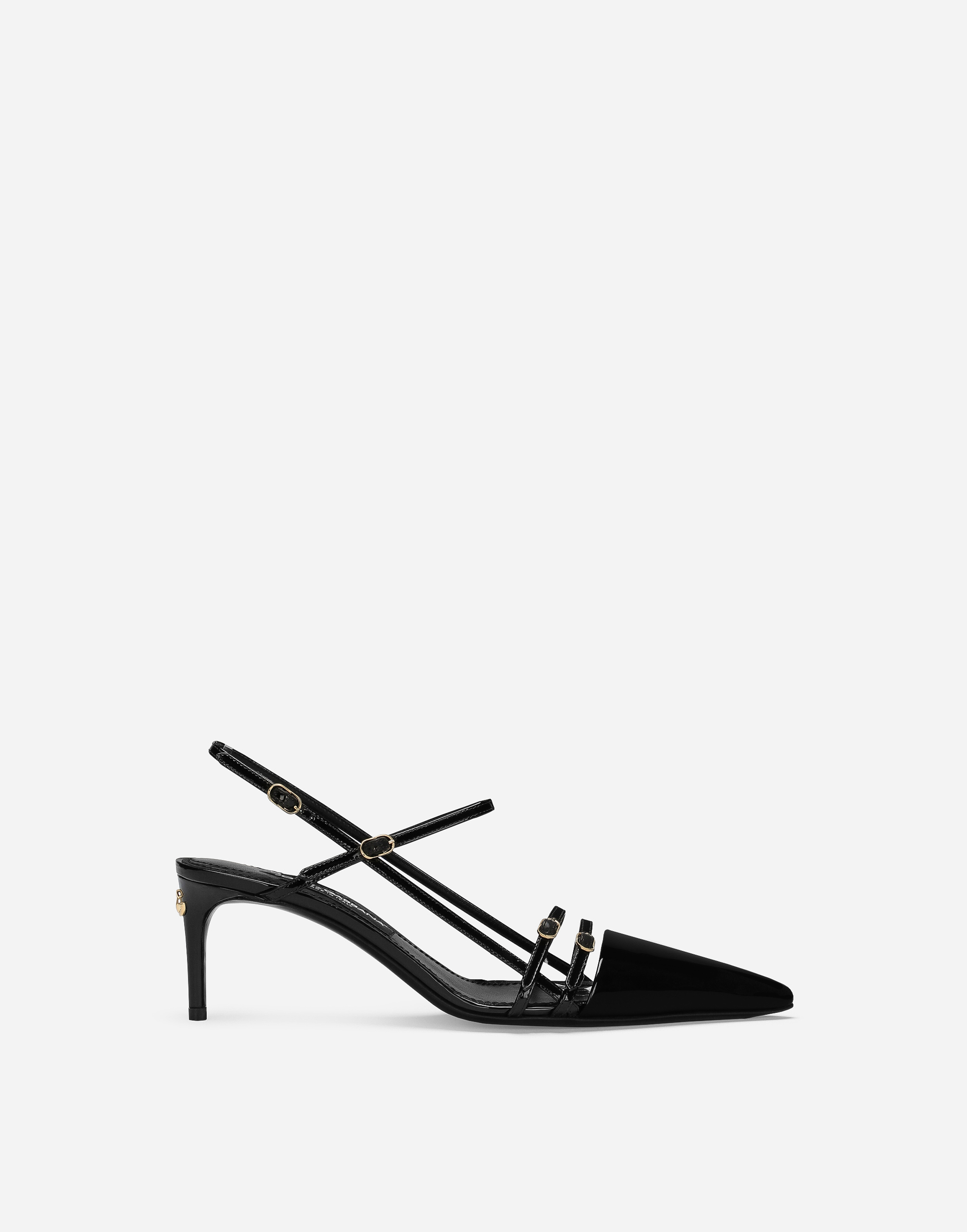 Dolce & Gabbana Patent Leather Slingbacks In Black