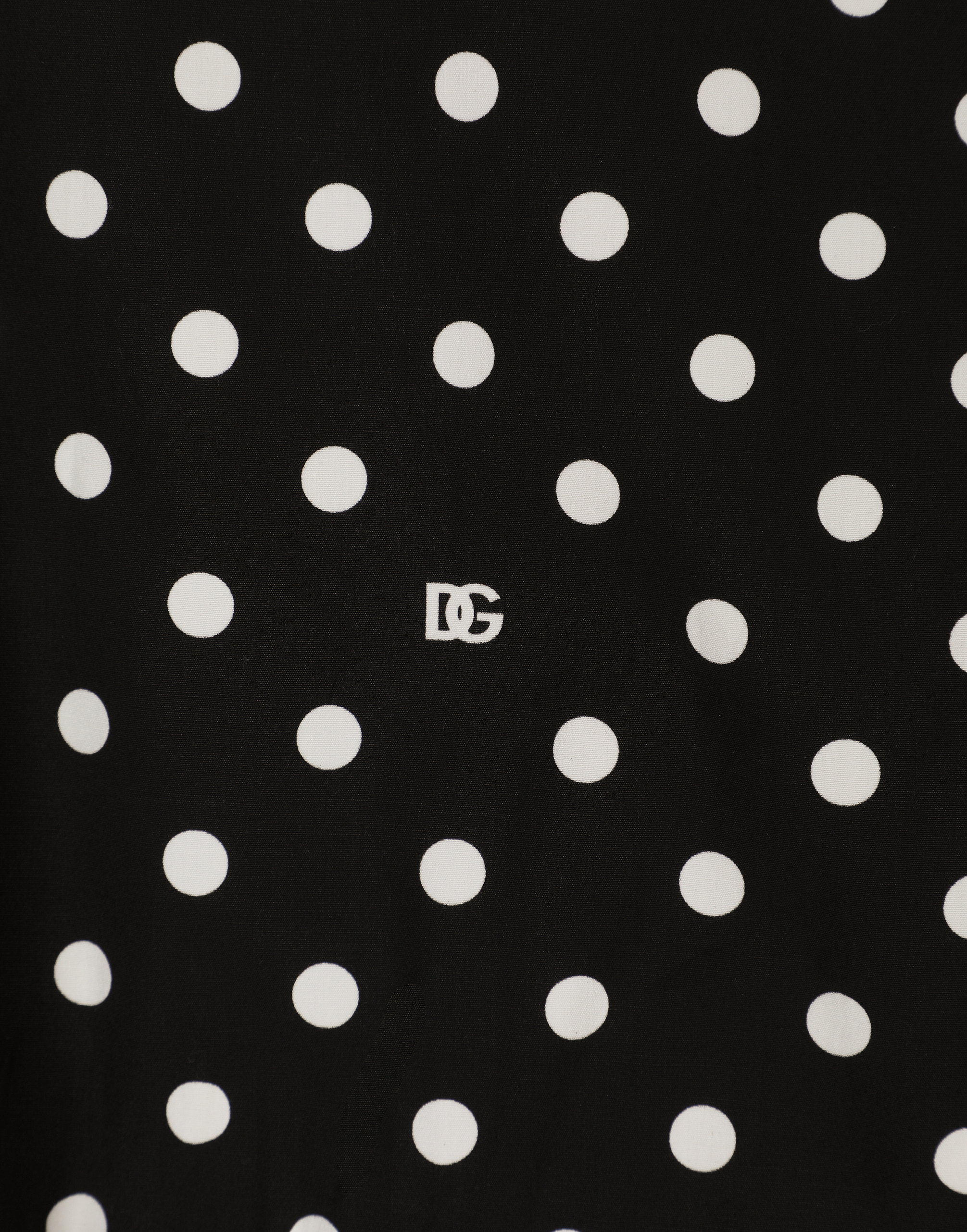 DOLCE & GABBANA CROPPED COTTON POPLIN SHIRT WITH KNOT DETAIL AND POLKA-DOT PRINT