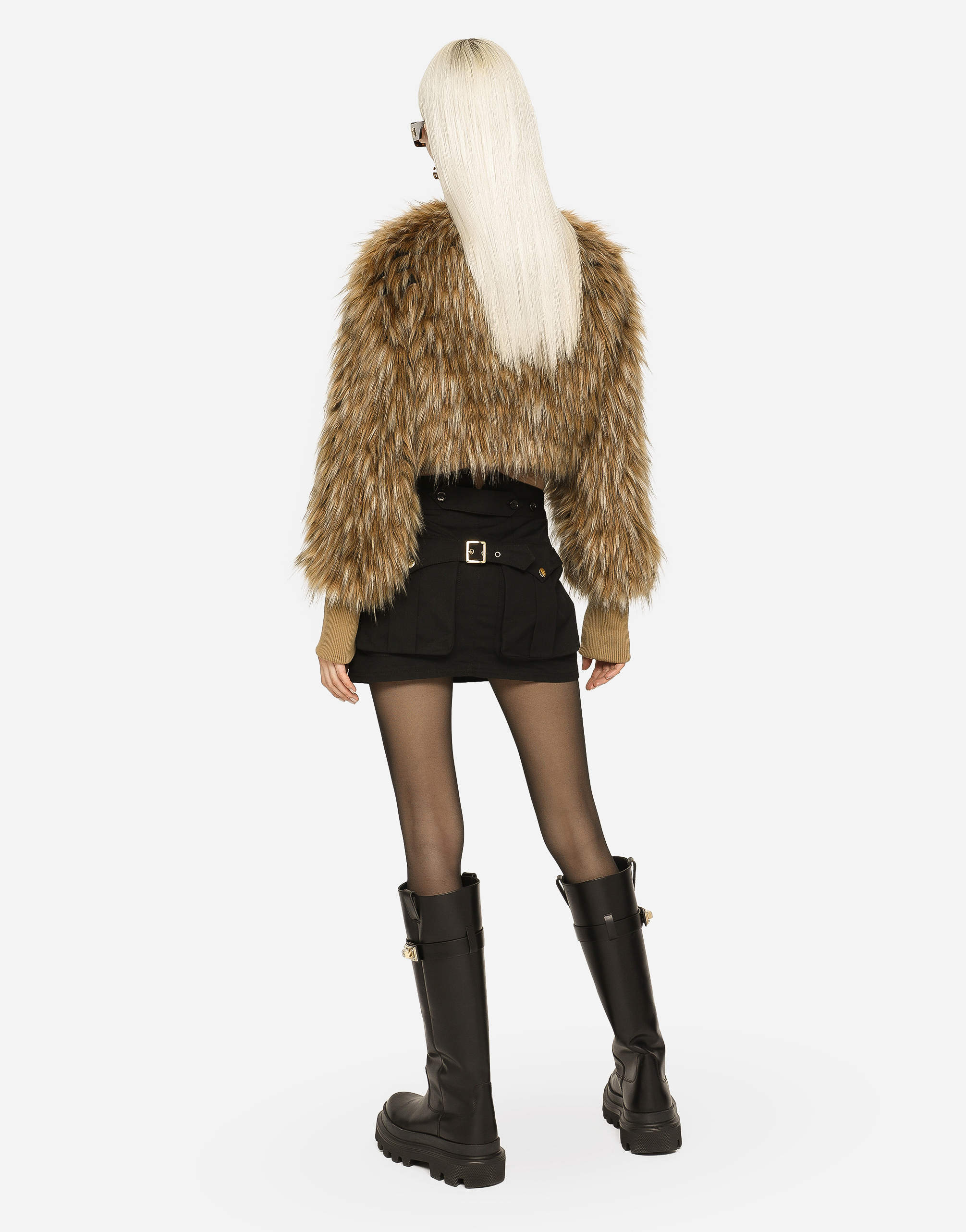 DOLCE & GABBANA SHORT FAUX FUR JACKET