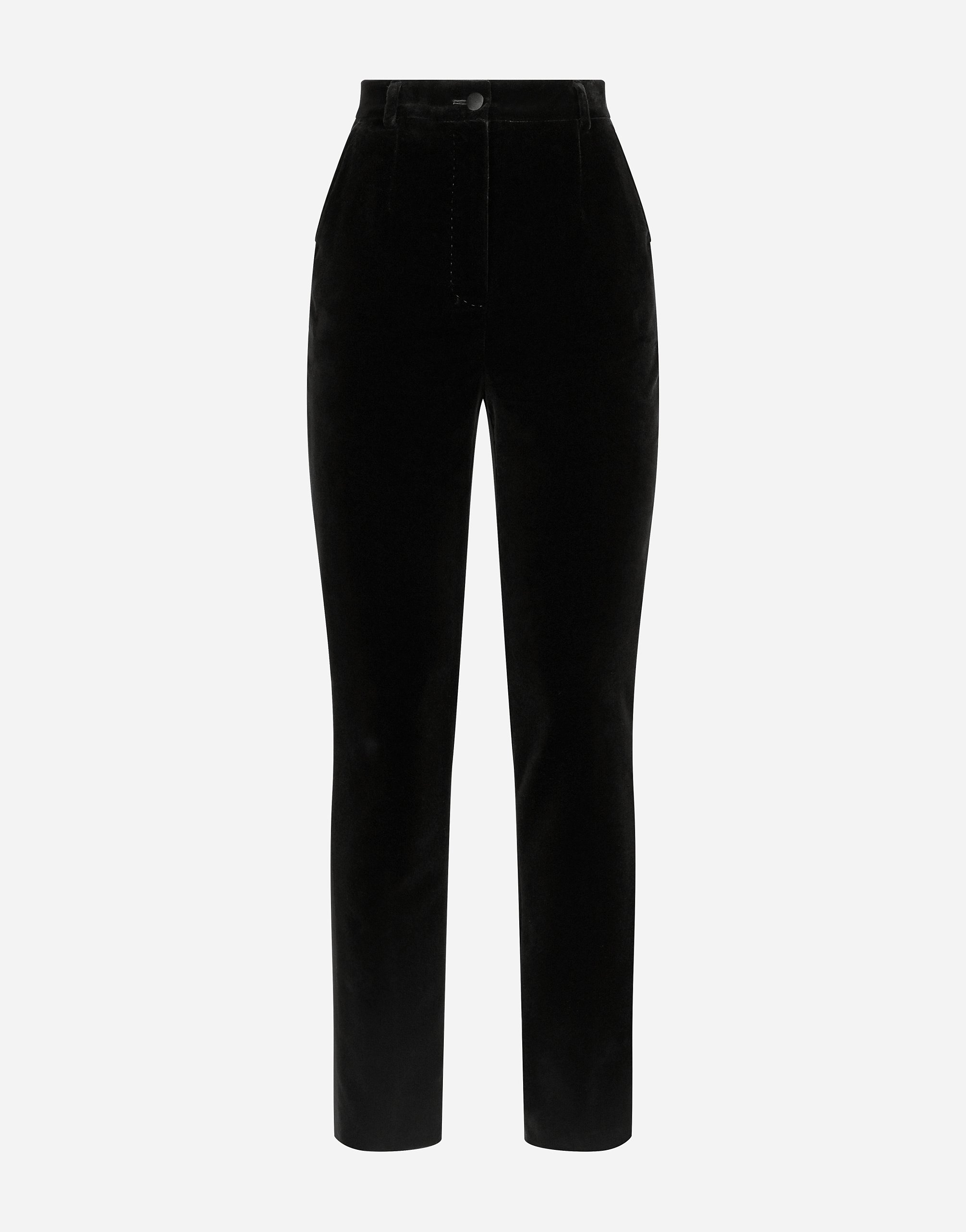 Dolce & Gabbana Tailored Velvet Tuxedo Pants - Woman Pants And Shorts Black