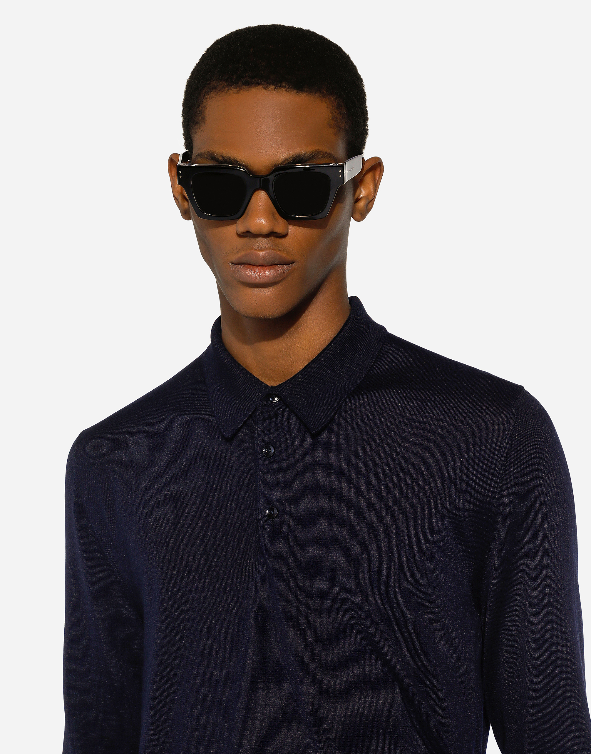 Cashmere and silk polo-shirt