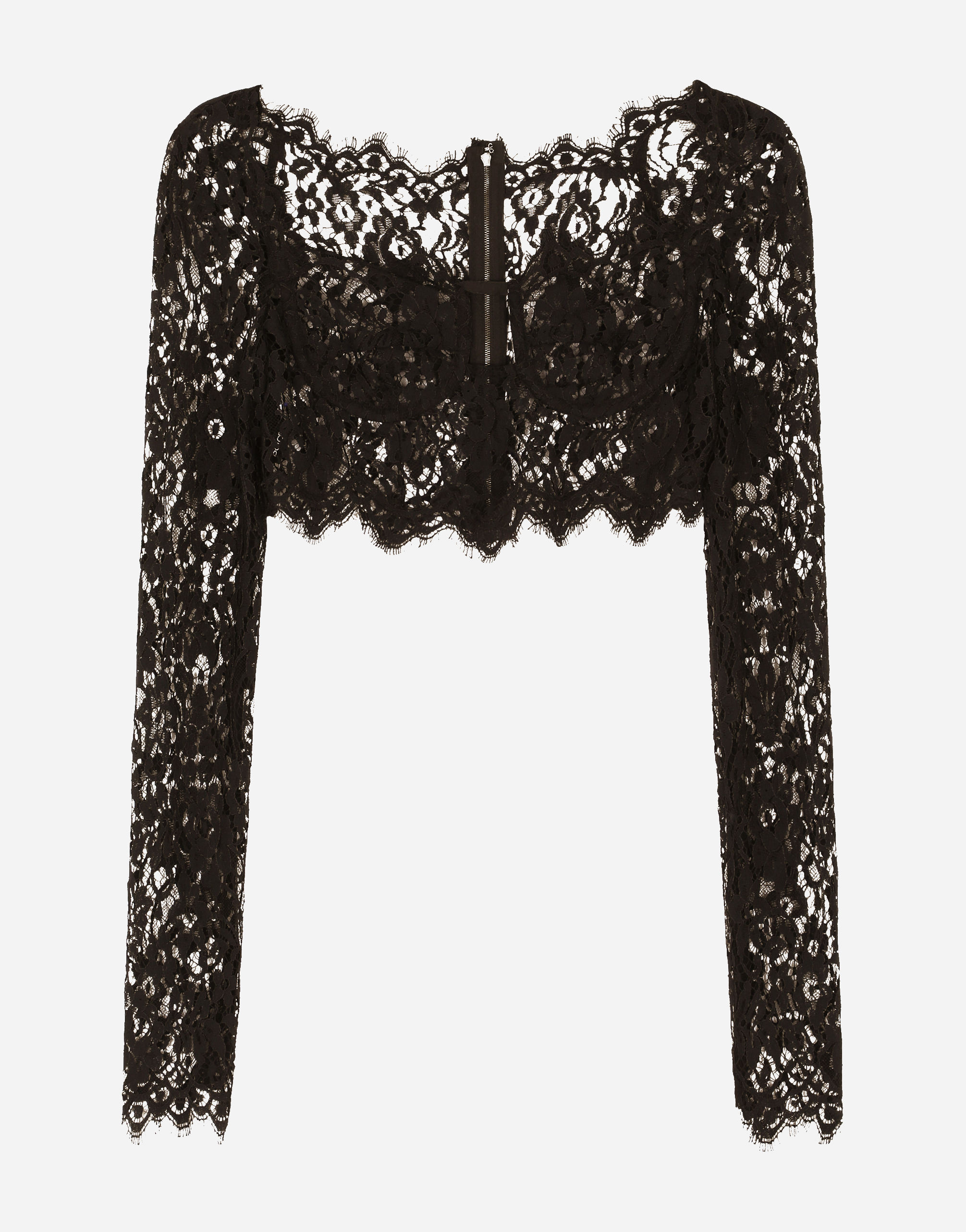 DOLCE & GABBANA チュール アンダーワイヤー カップ コルセット DOLCE&GABBANA チュール＆シャンティレース ソフトカップ バルコ