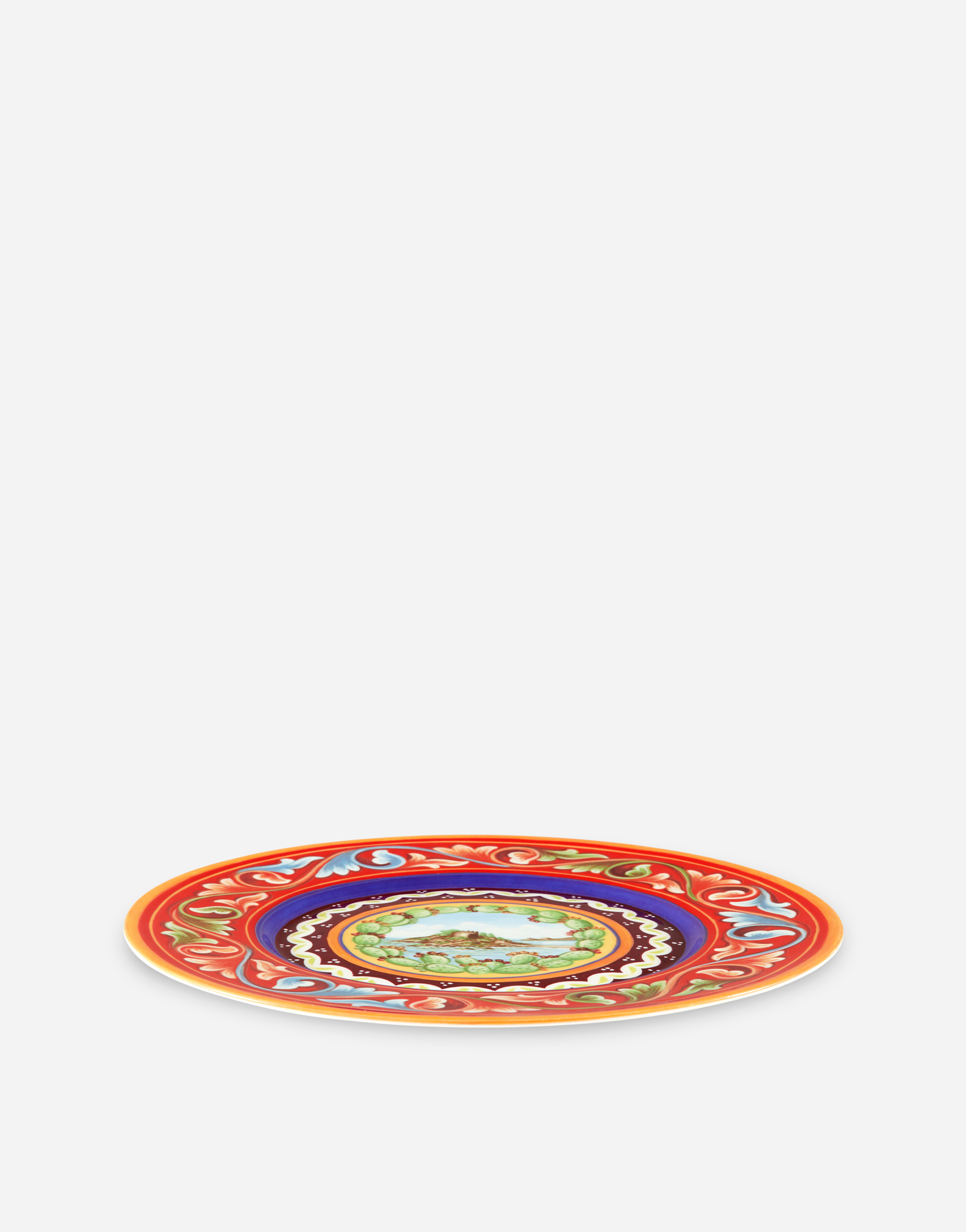 Shop Dolce & Gabbana Set 2 Dinner Plates In Fine Porcelain In Multicolor