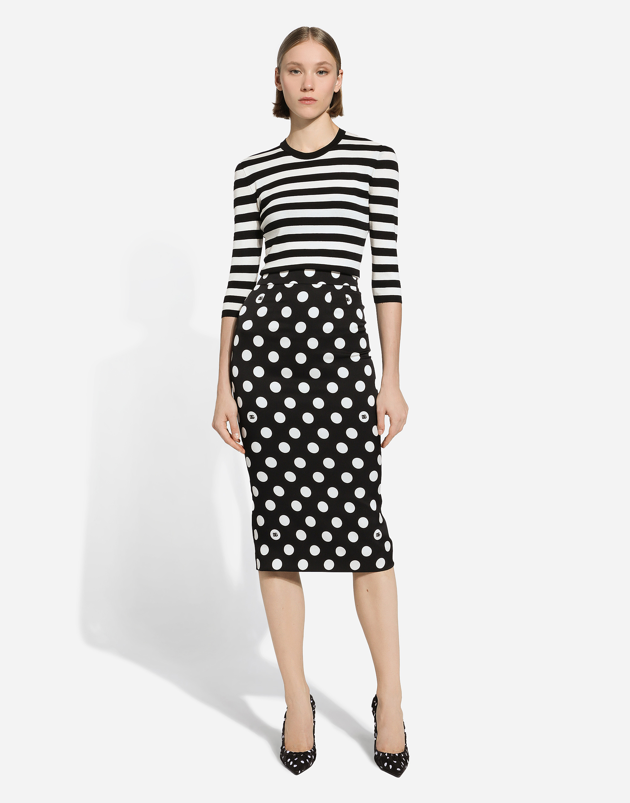 Dolce & Gabbana Striped Cropped Jumper In マルチカラー