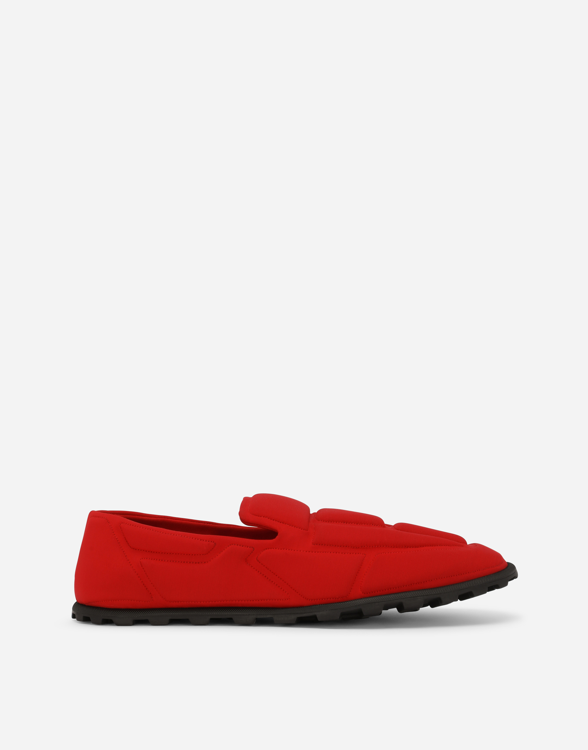 Dolce & Gabbana Spandex Fabric Loafers In Intense Red