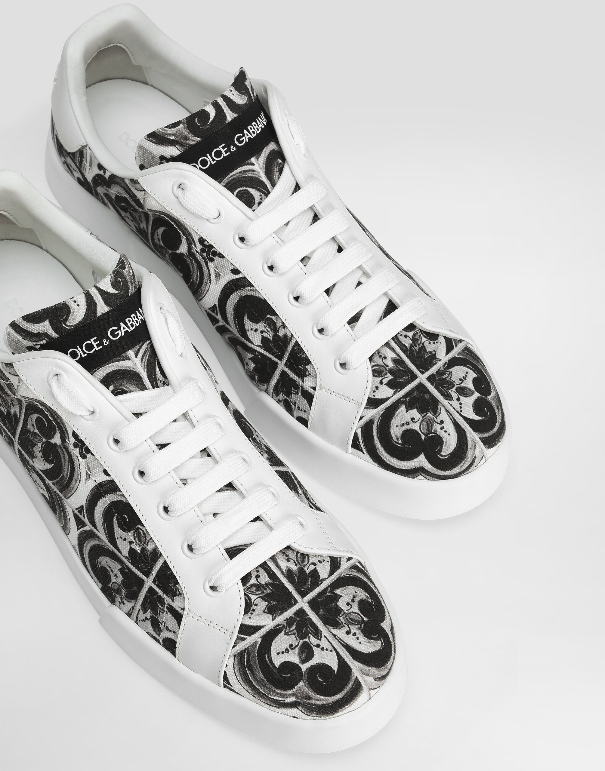 Dolce & Gabbana Majolica-print Portofino Light Strobel Sneaker In White