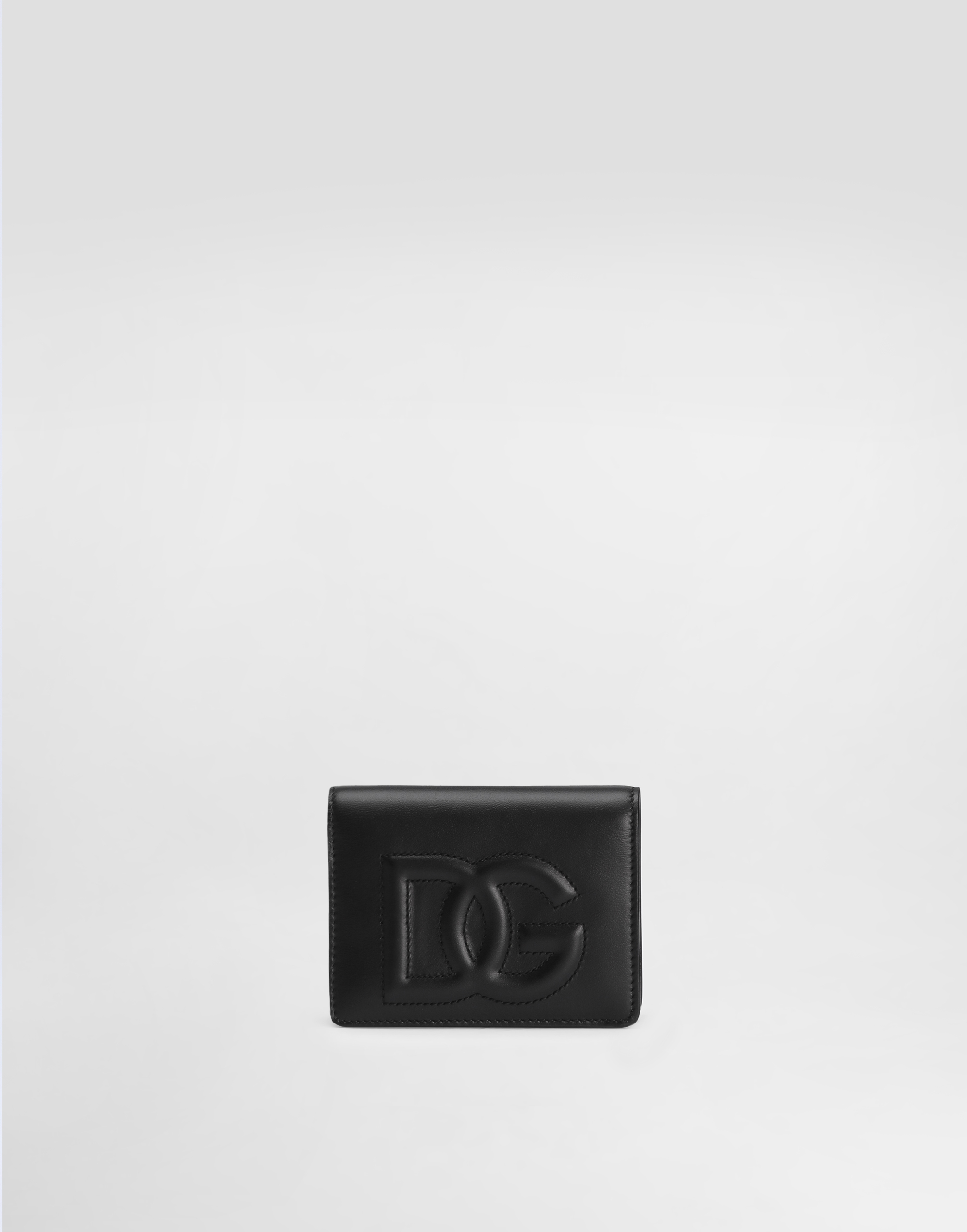 Dolce & Gabbana Calfskin Wallet With Dg Logo In Black