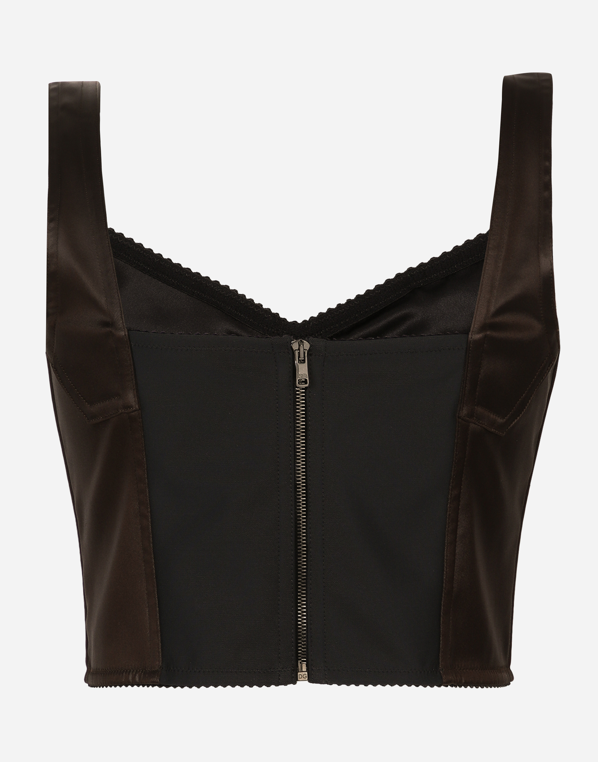 DOLCE & GABBANA SHINY SATIN CORSET TOP