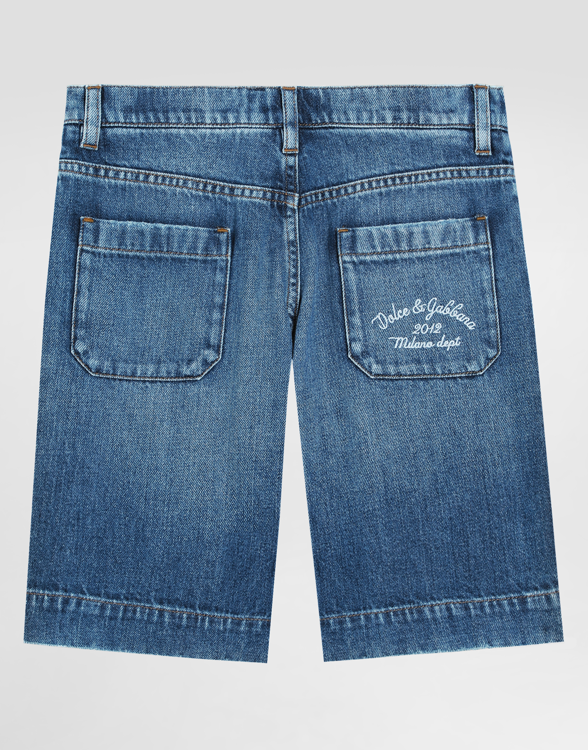 5-pocket denim shorts with Dolce&Gabbana logo