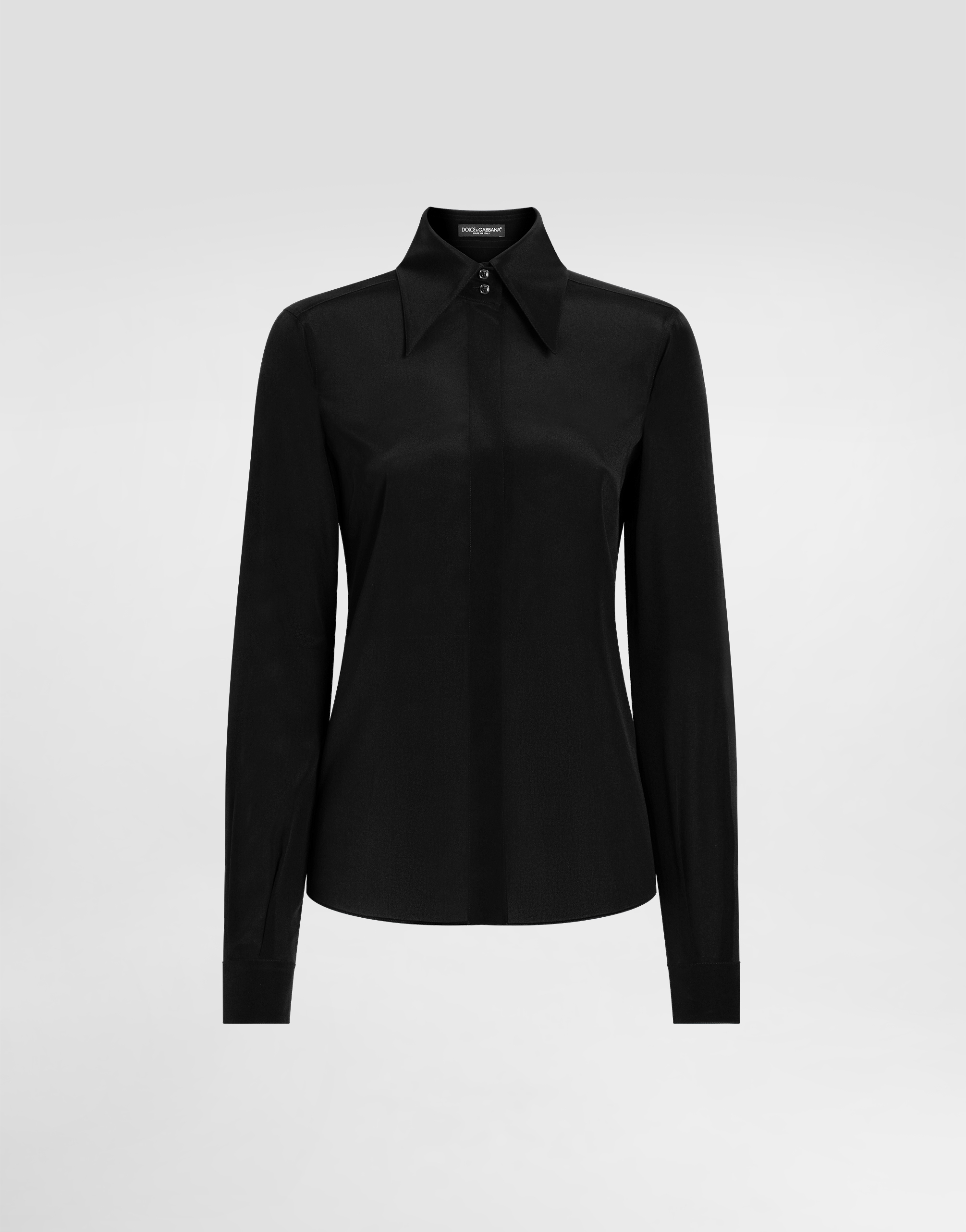 Dolce & Gabbana Stretch Silk Shirt In Black