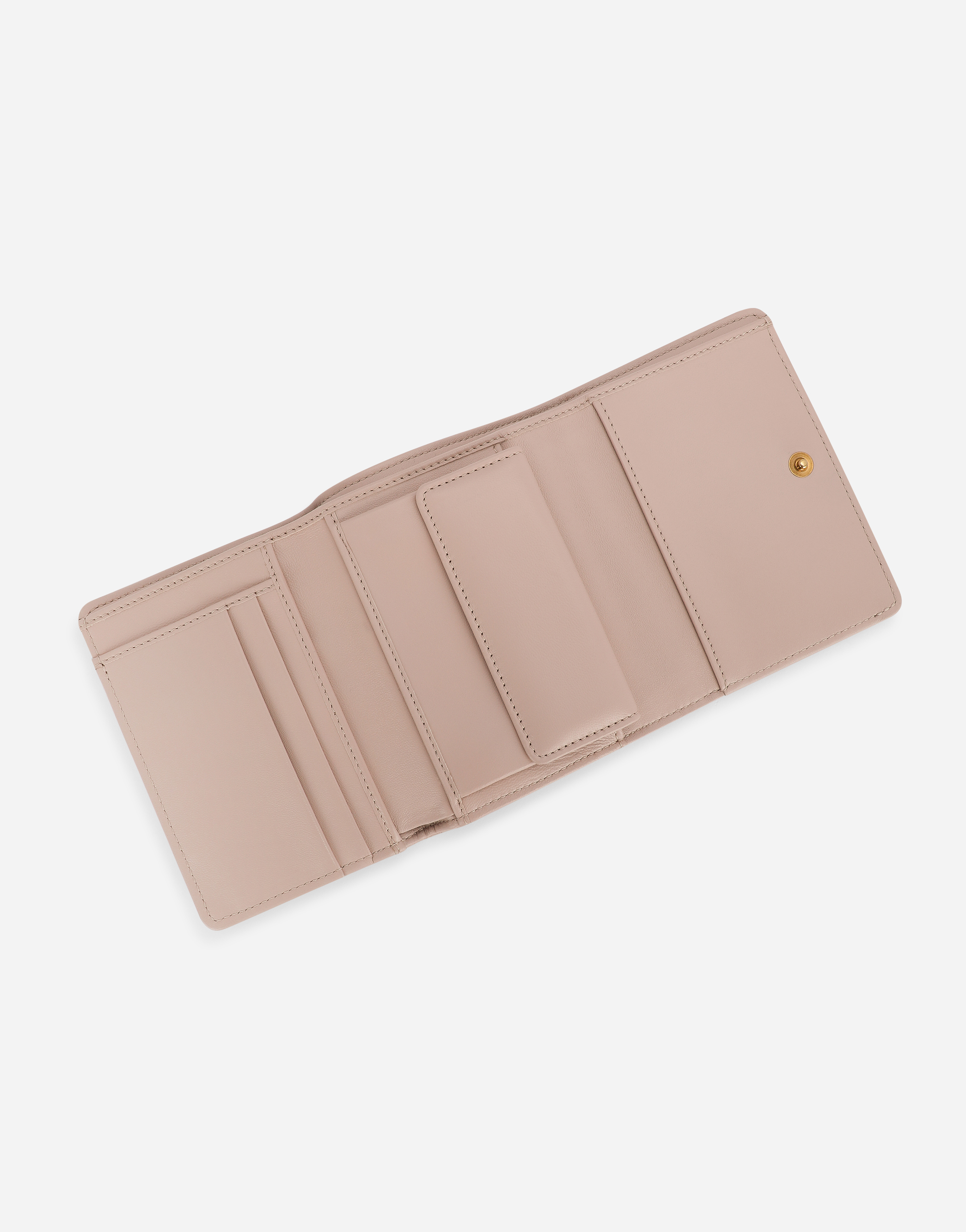 Dolce & Gabbana Devotion Quilted Small Wallet In Pale Pink
