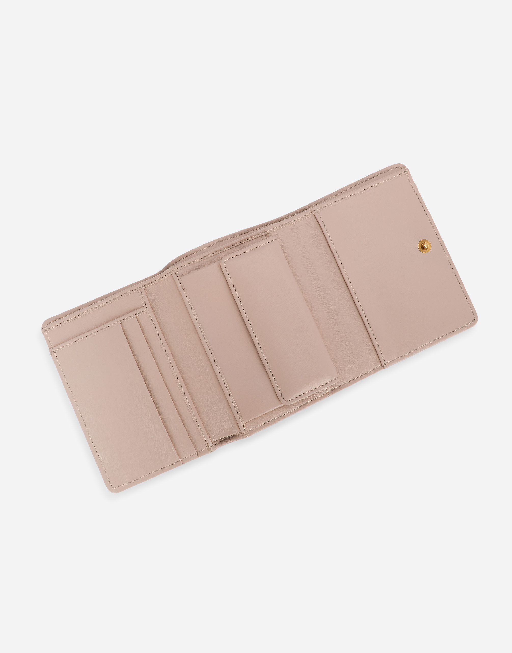 Shop Dolce & Gabbana Small Devotion Wallet In Quilted Nappa Leather In Pale Pink