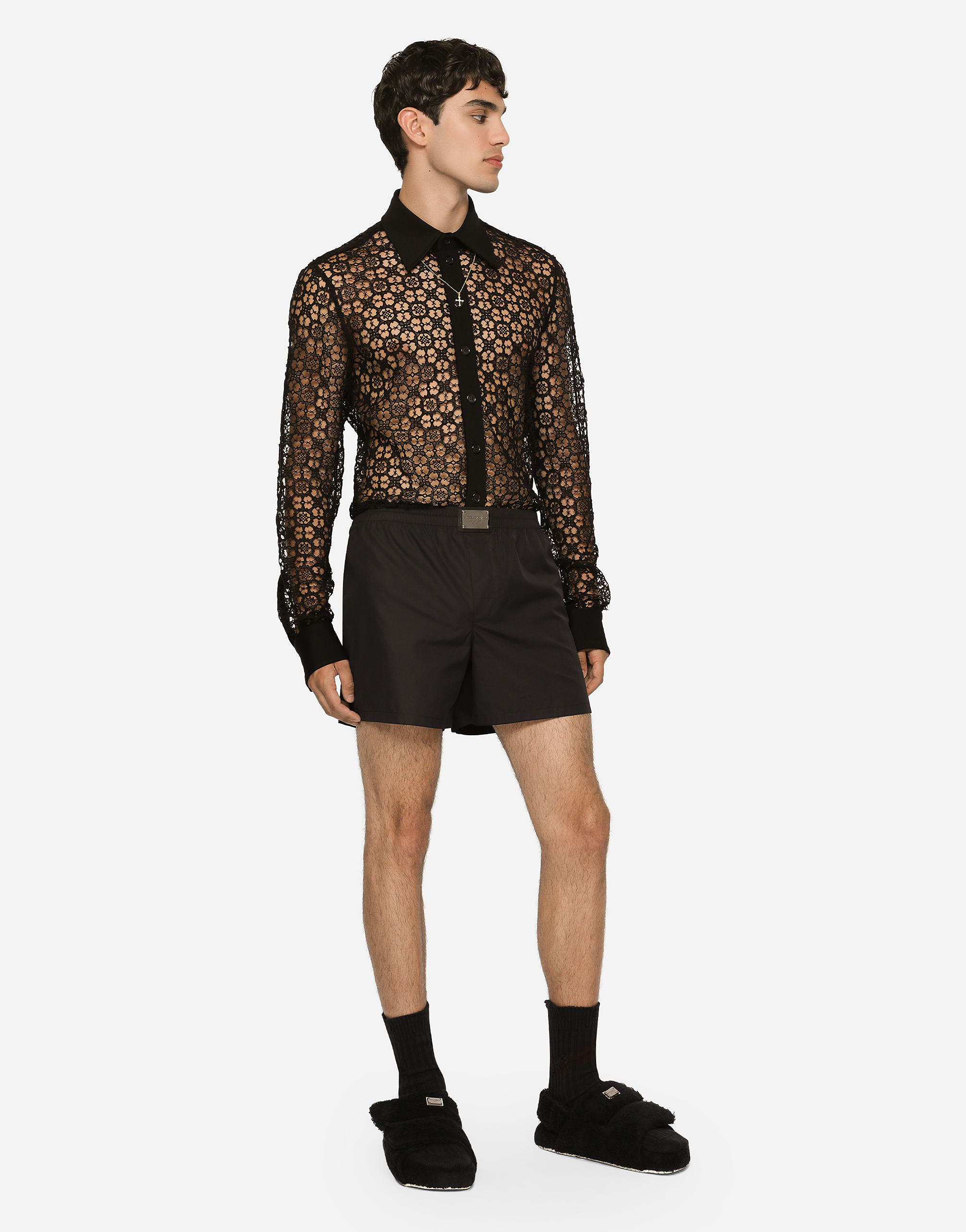 DOLCE & GABBANA MACRAMÉ LACE SICILIA-FIT SHIRT