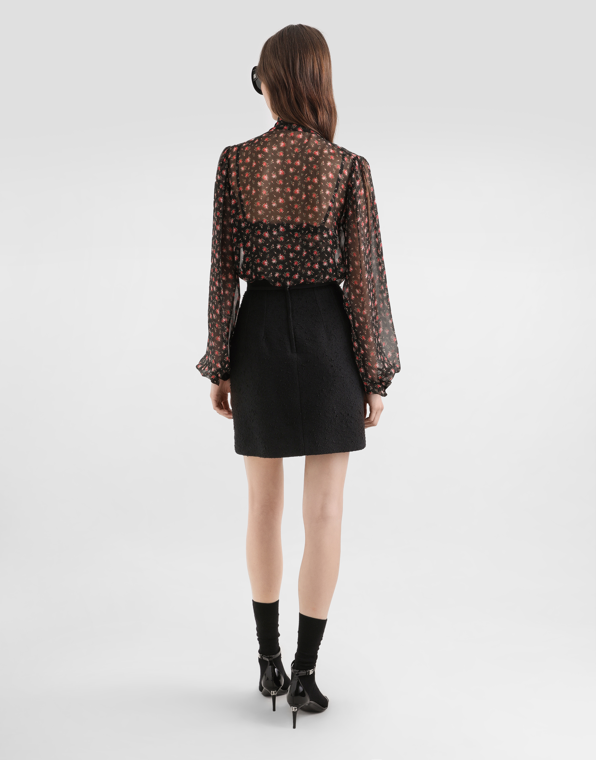  Dolce & Gabbana Haut En Mousseline à Imprimé Petites Roses - Femme Tops Et Chemisiers Multicolore 46 