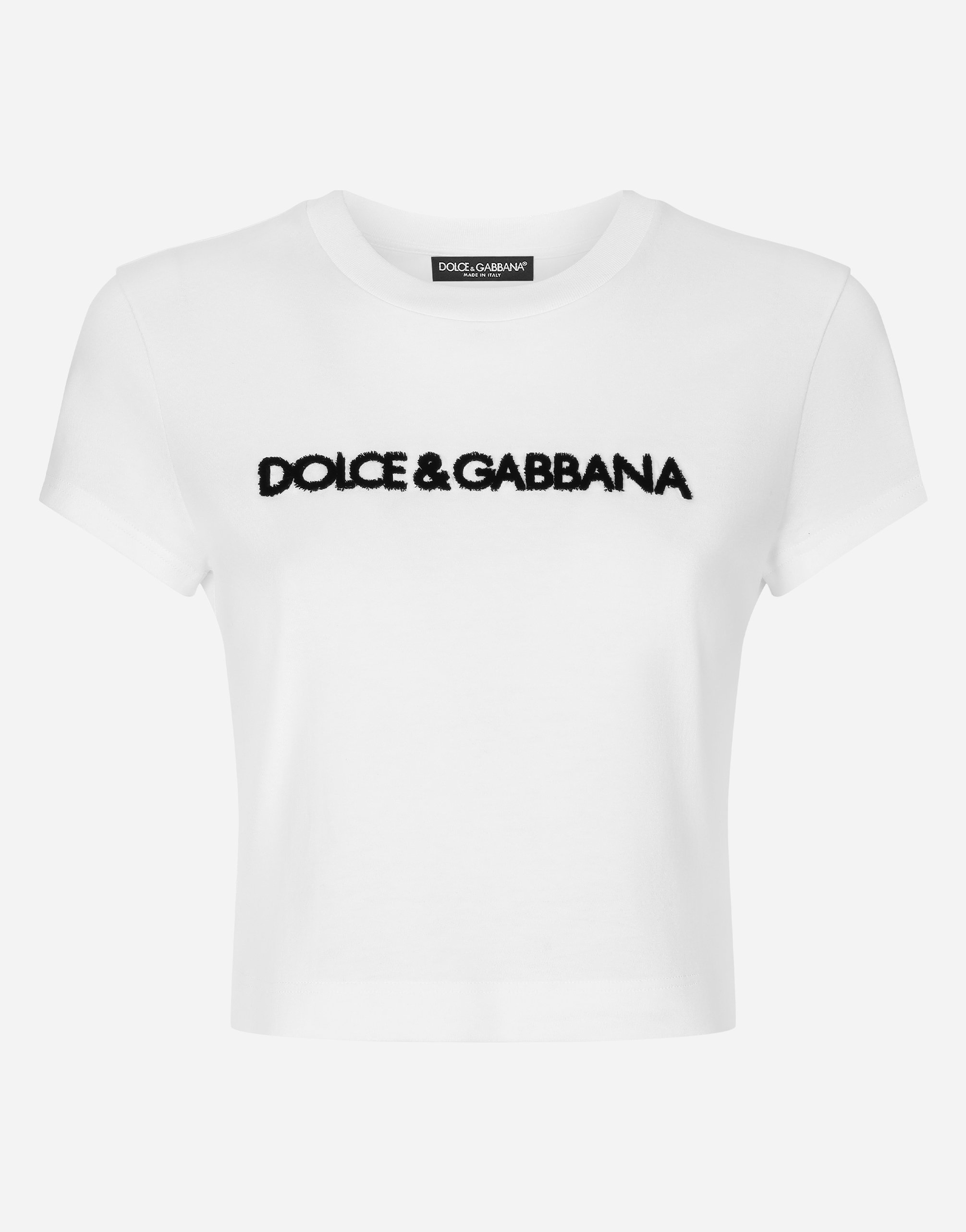 Dolce & Gabbana Short T-shirt With Dg Logo In White
