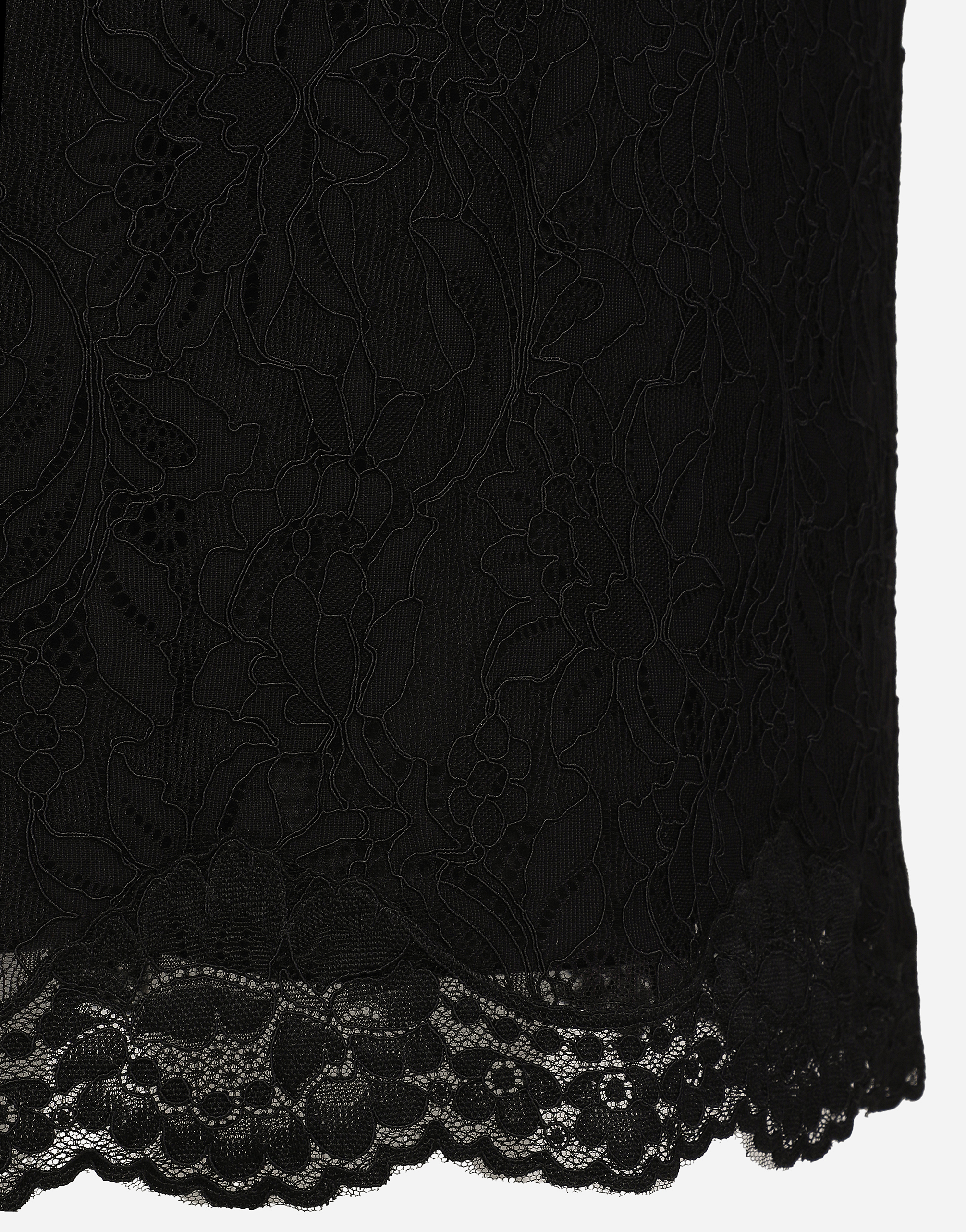 Dolce & Gabbana Dolce  Gabbana Lace Calf-length Slip Dress In Black