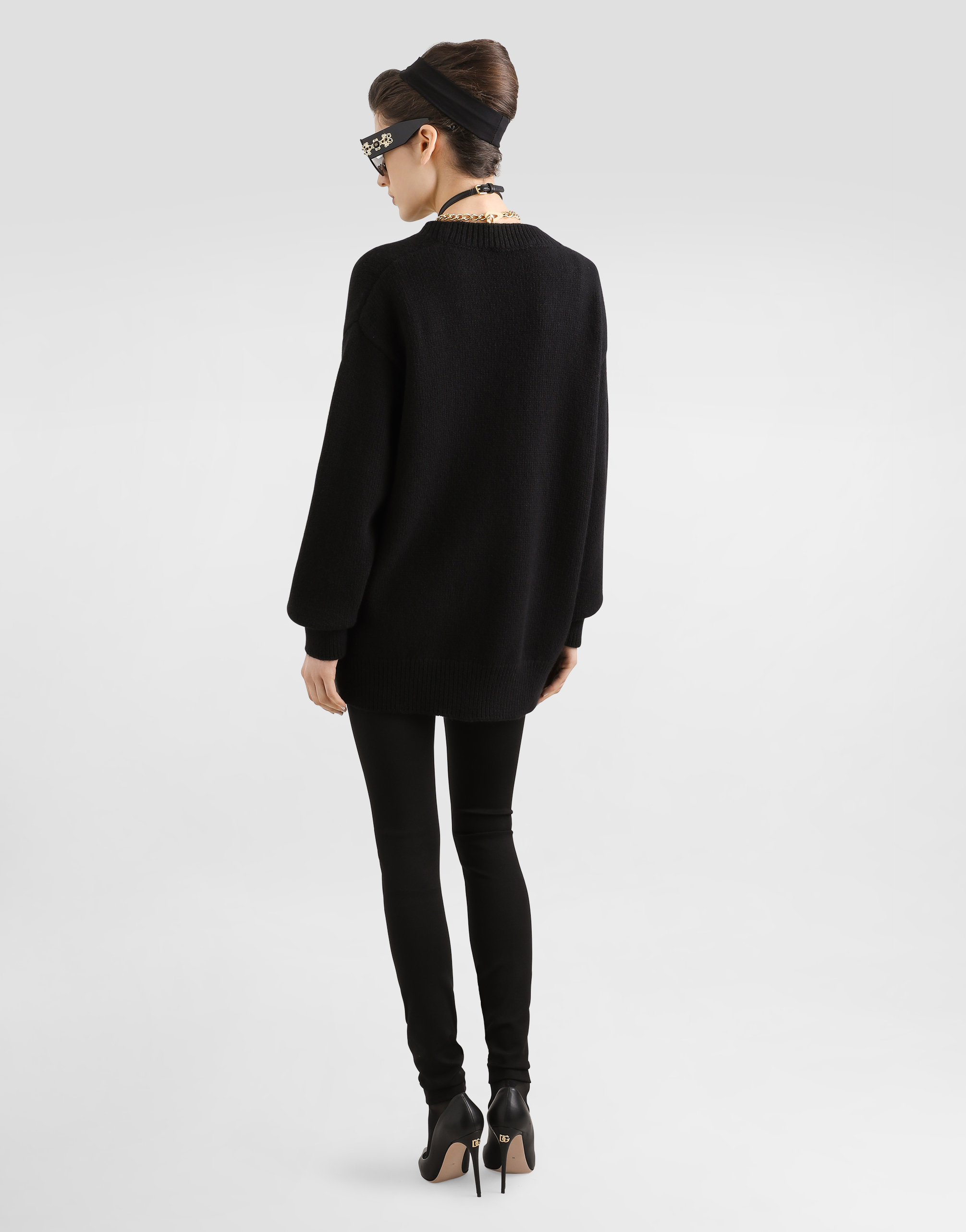 Dolce & Gabbana Top In Raso Elastico In Black