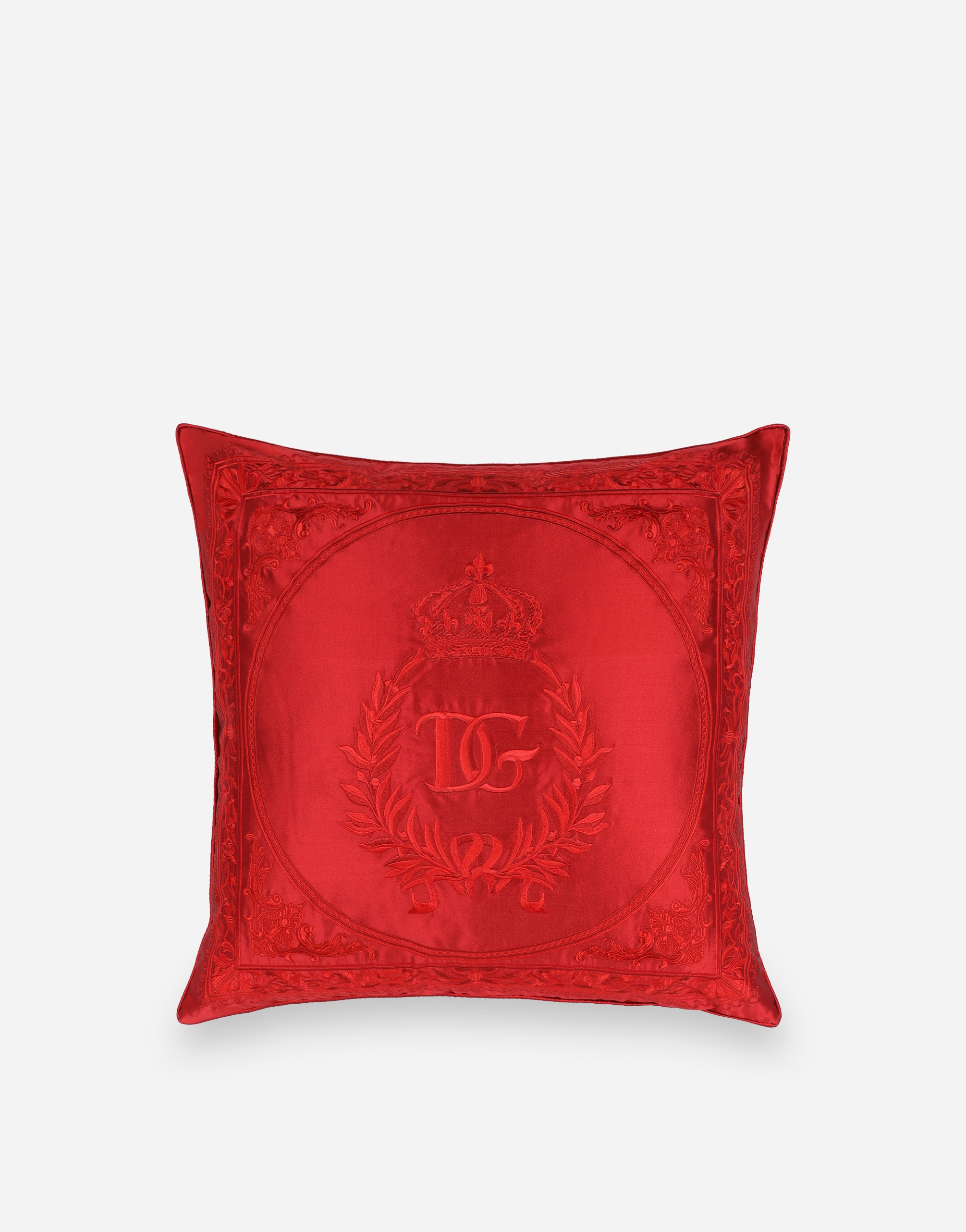 Dolce & Gabbana Mikado Silk Cushion Large In Multicolor