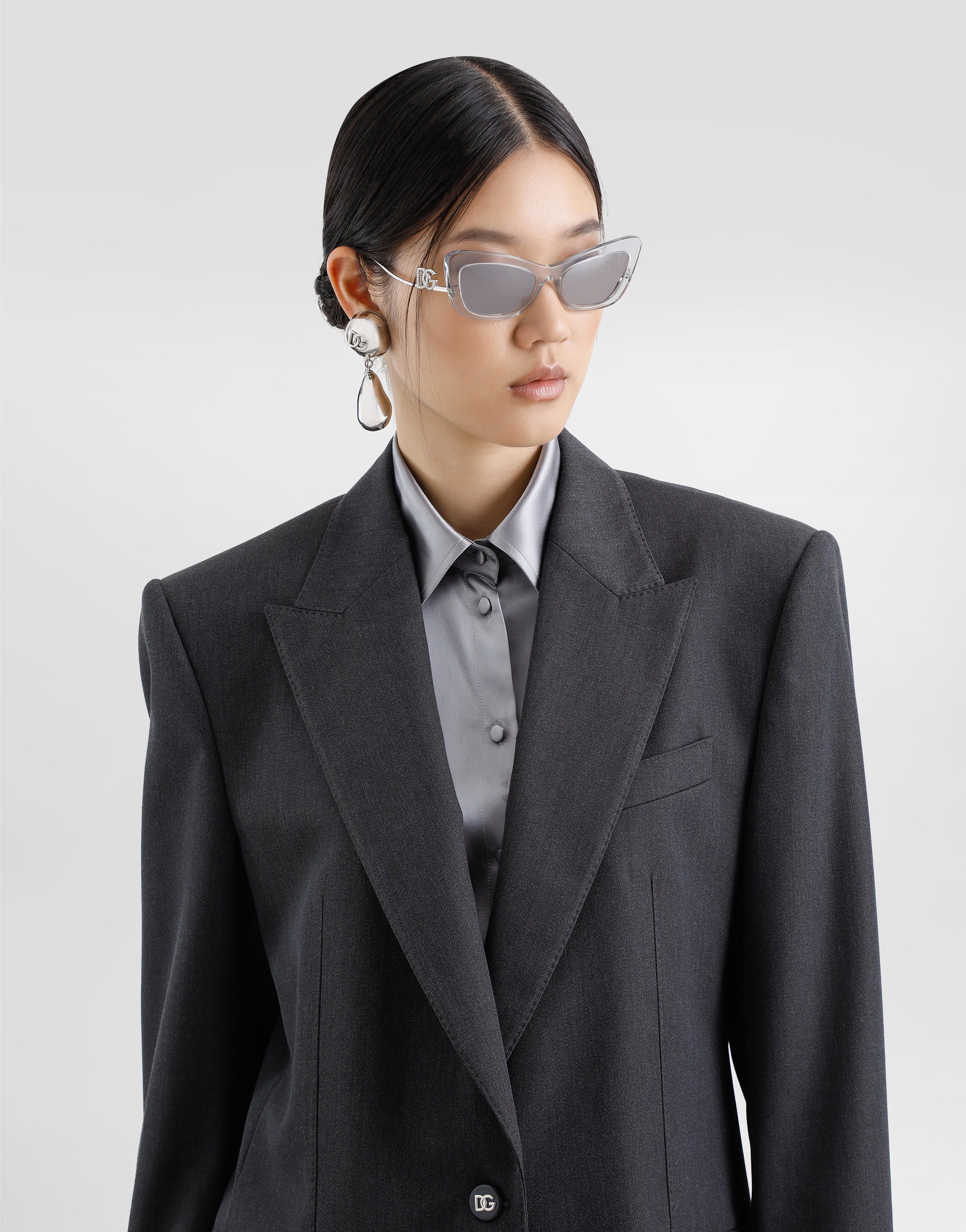 Dolce & Gabbana Oversize Woolen Jacket In Grey