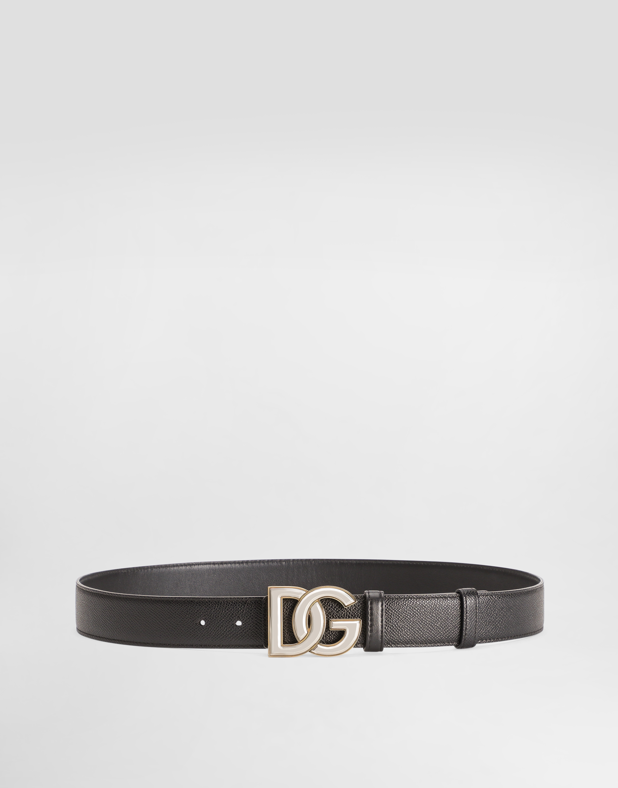 Dolce & Gabbana Alpine Calfskin Belt - Man Belts Black