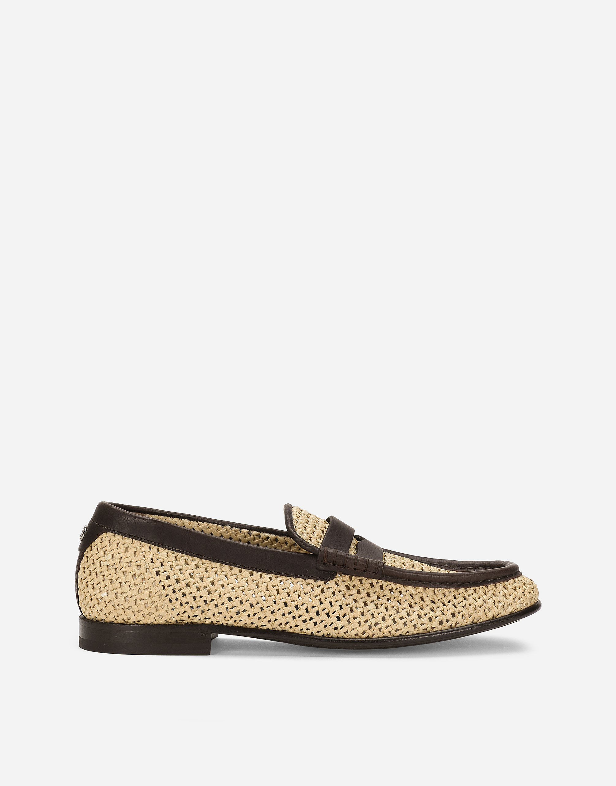 Dolce & Gabbana Woven Raffia Loafers - Man Driver Shoes And Loafers Beige